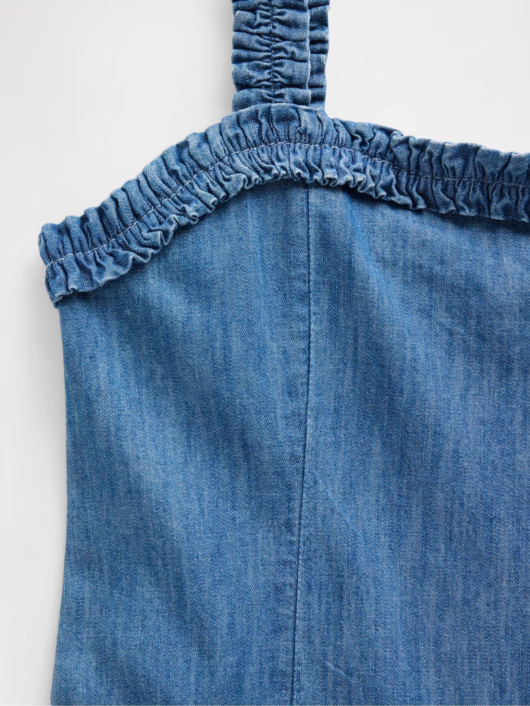 Mid Wash Denim Drop-Waist Dress - Image 3 of 3 Mid Wash Denim Drop-Waist Dress - Image 3 of 3