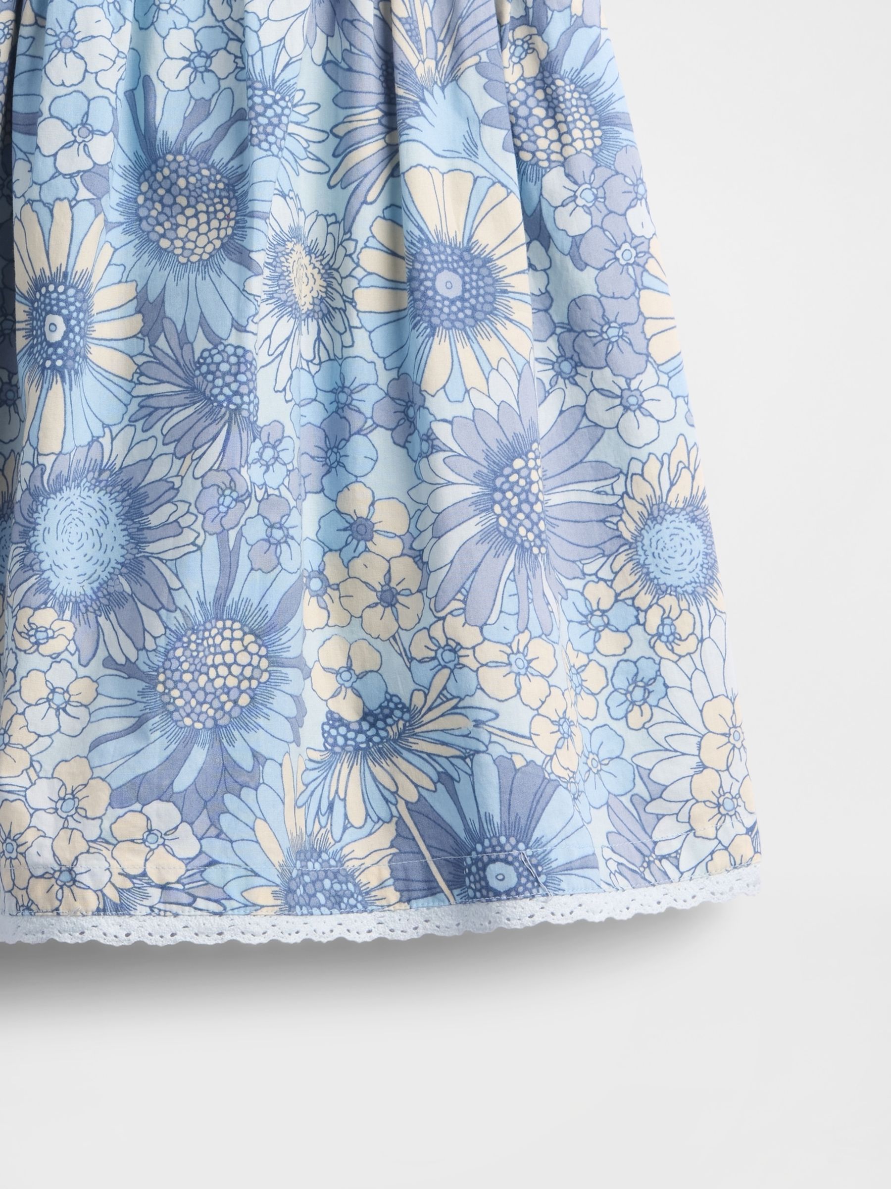 Blue Smocked Floral Bow-Strap Dress - Image 4 of 4