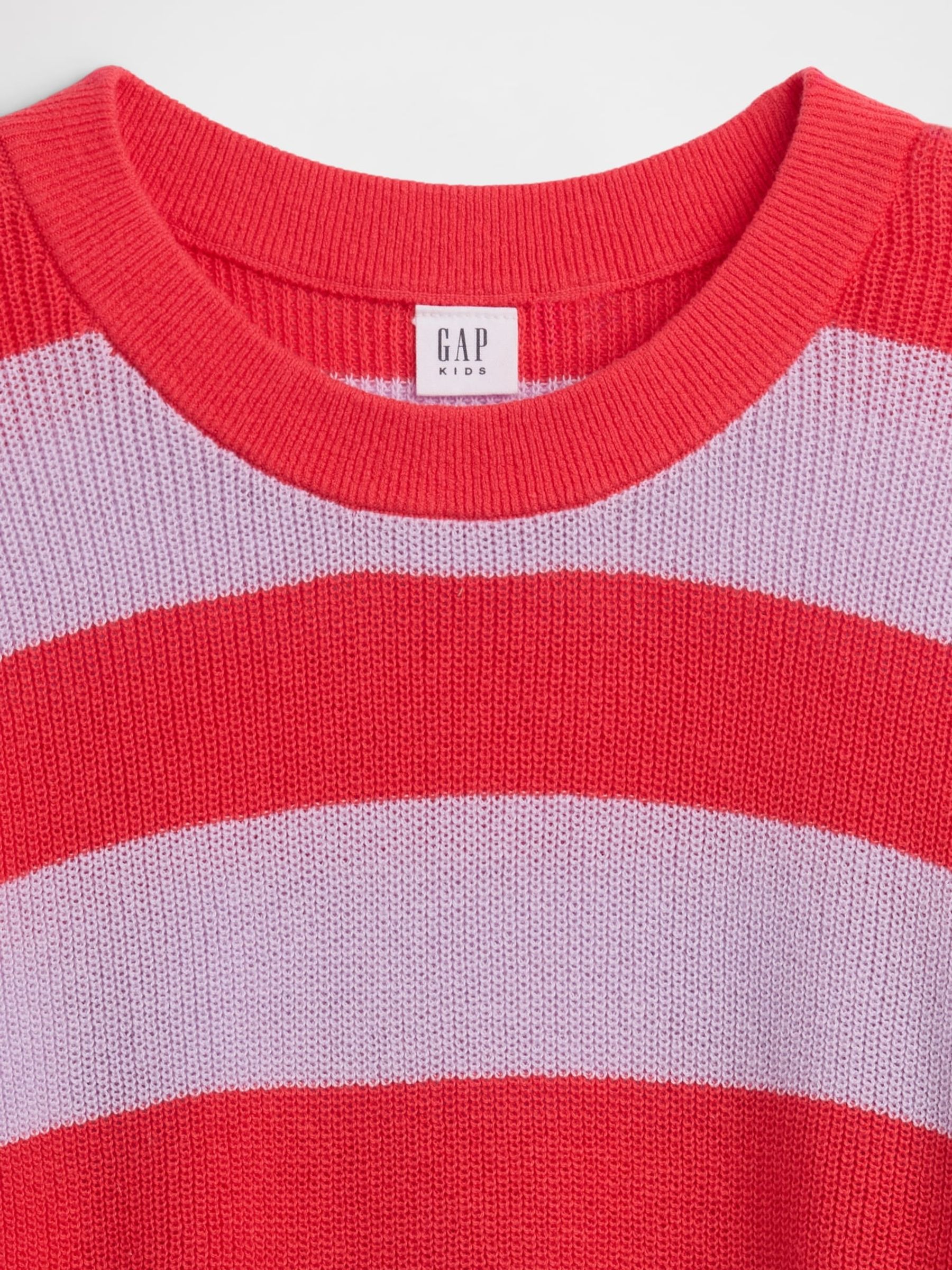 Purple/Red Oversized Stripe Crew neck Jumper - Image 3 of 3