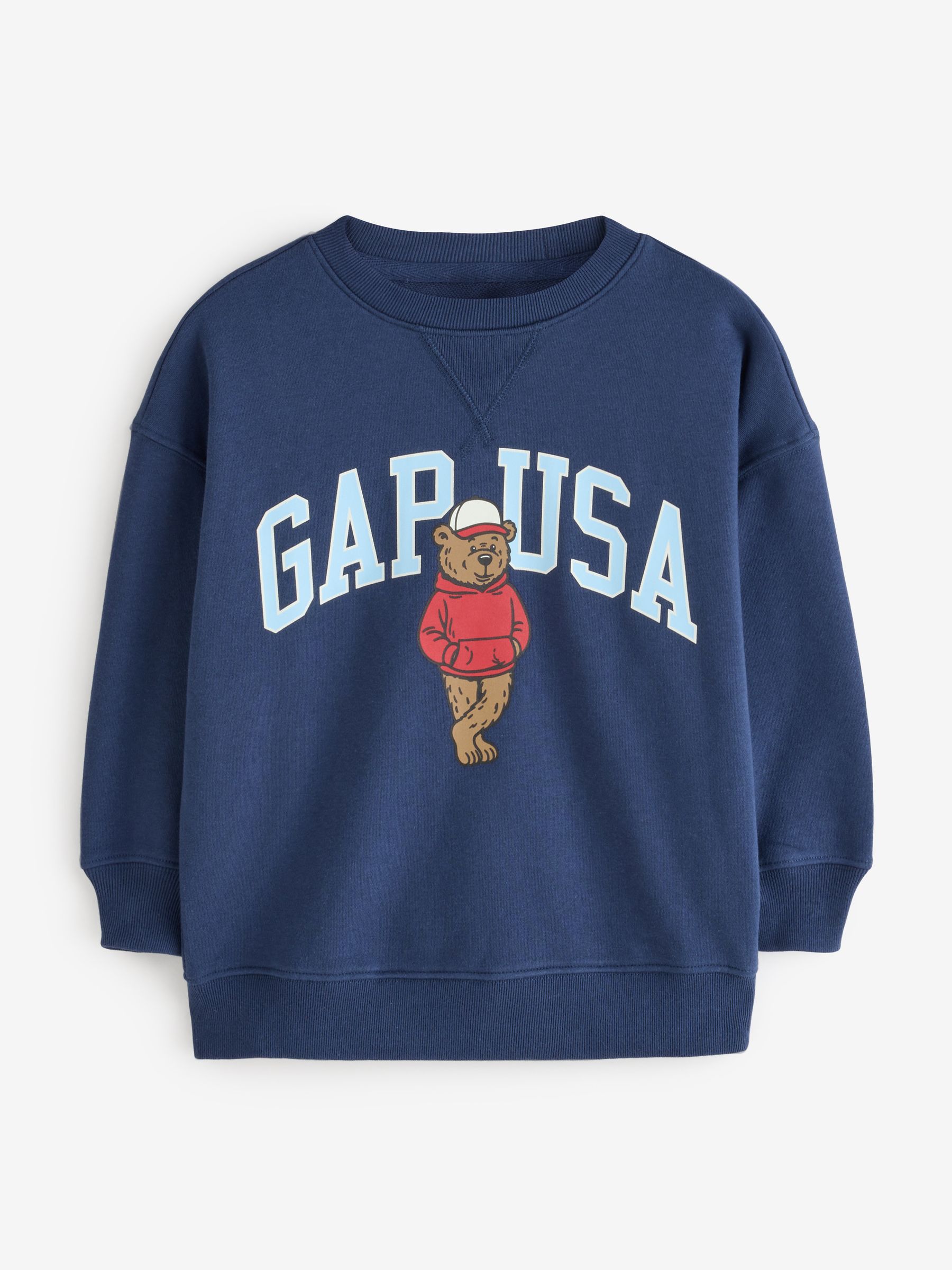 Blue Brannan Bear Americana VintageSoft Terry Oversized Graphic Sweatshirt - Image 1 of 5