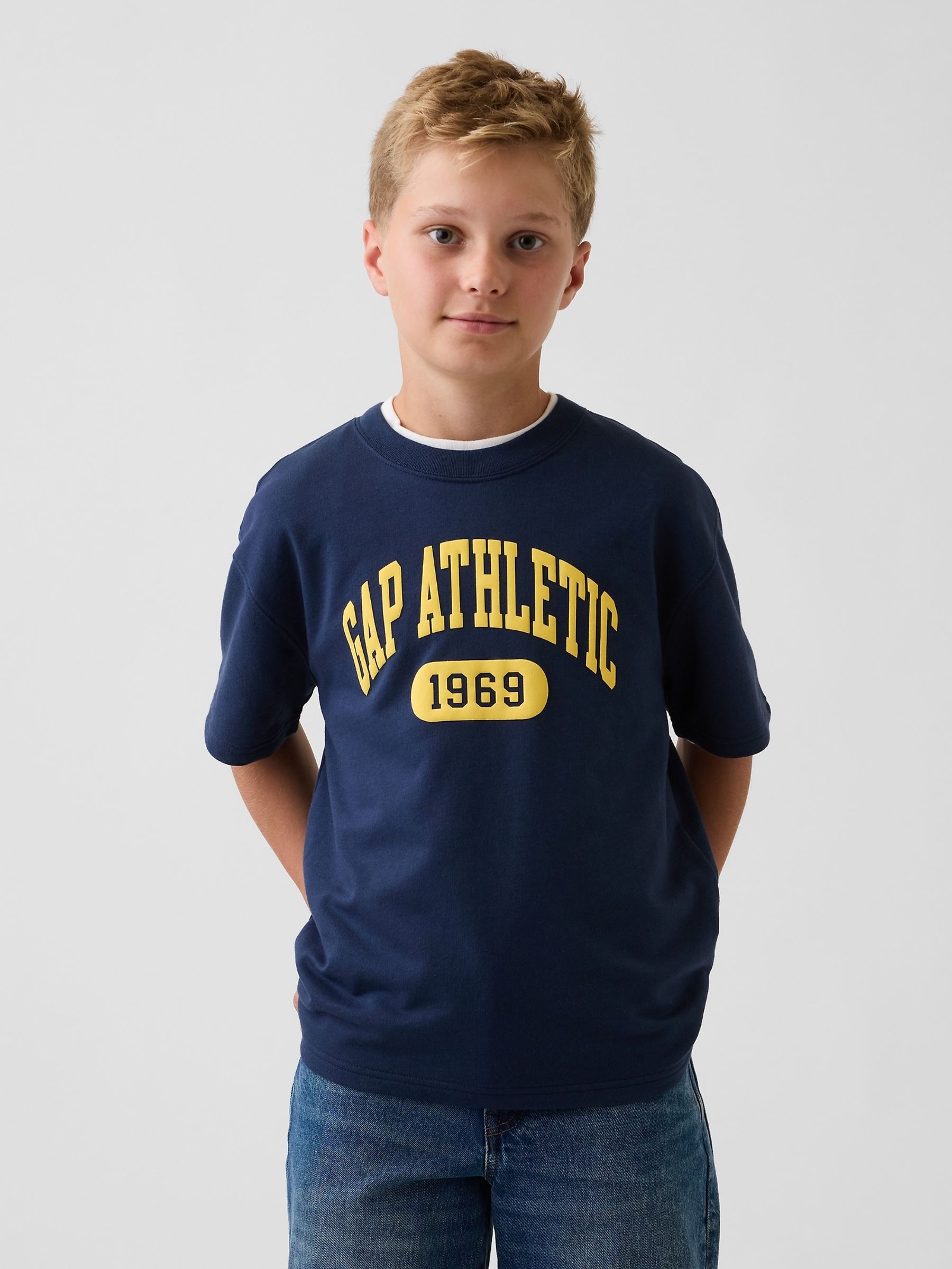 Blue French Terry Short Sleeve Sweatshirt - Image 1 of 3