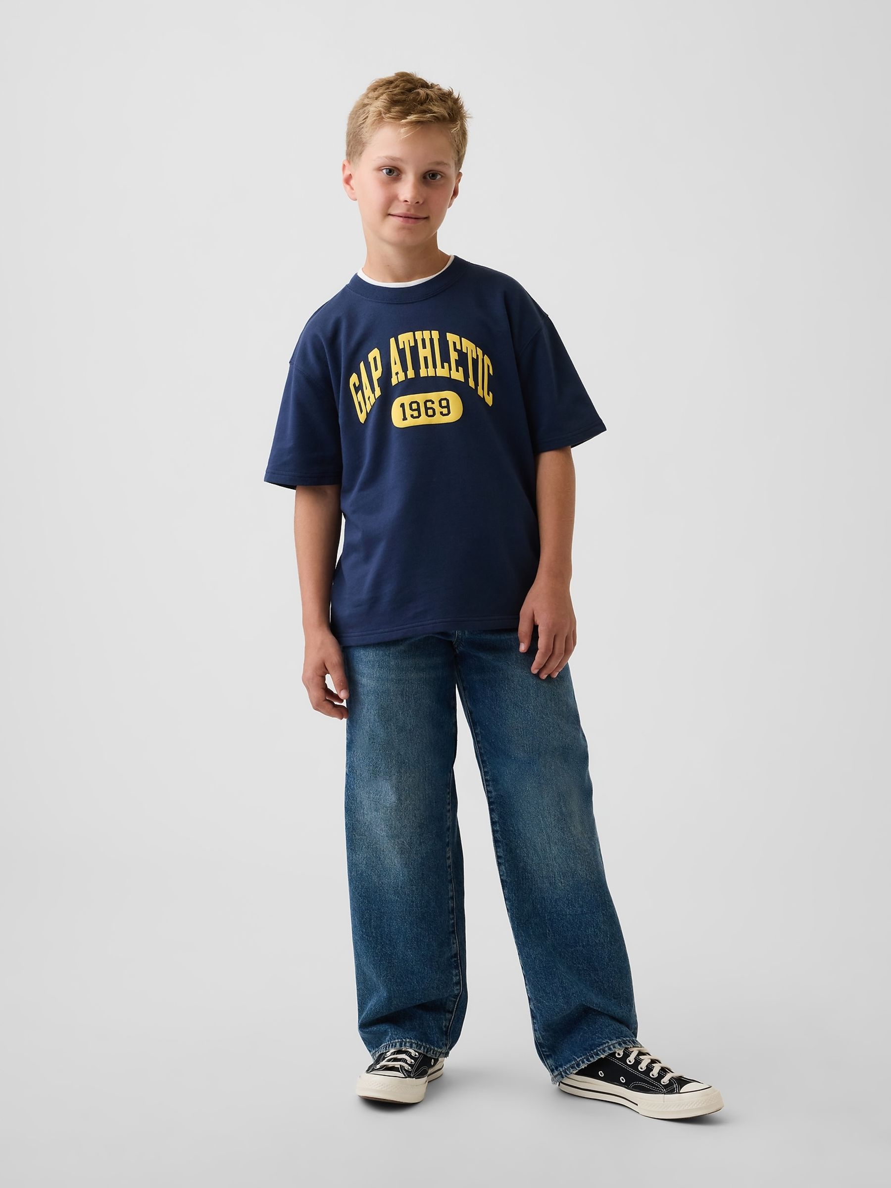 Blue French Terry Short Sleeve Sweatshirt - Image 3 of 3