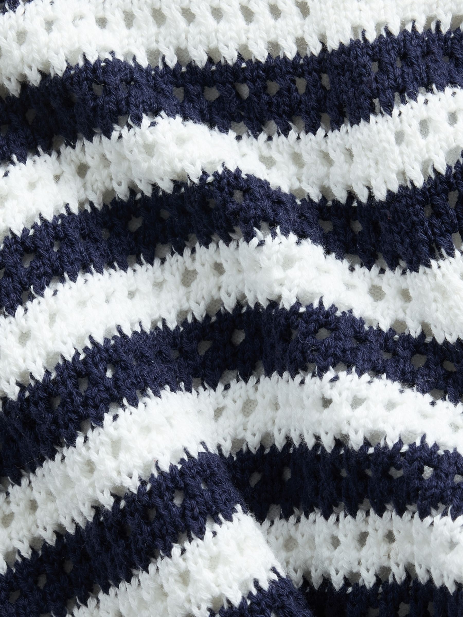 Blue/White Crochet Stripe Easy Shorts - Image 4 of 5