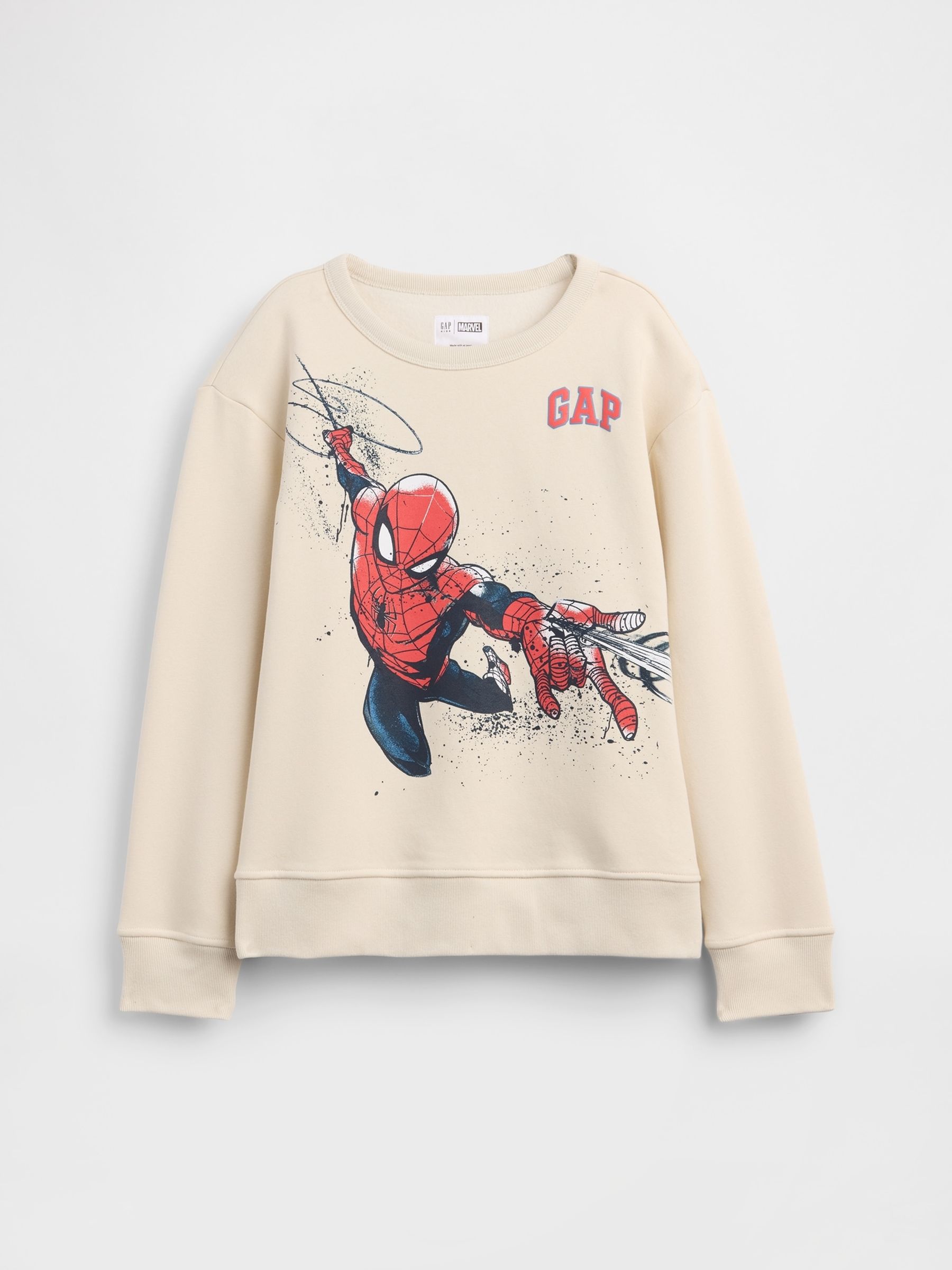 Cream Marvel Spider-Man Relaxed Crew Neck Sweatshirt - Image 1 of 3