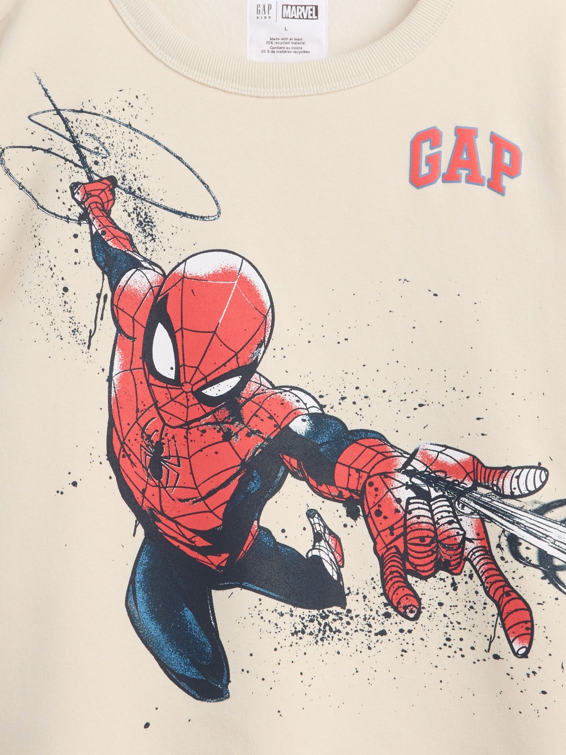 Cream Marvel Spider-Man Relaxed Crew Neck Sweatshirt - Image 3 of 3