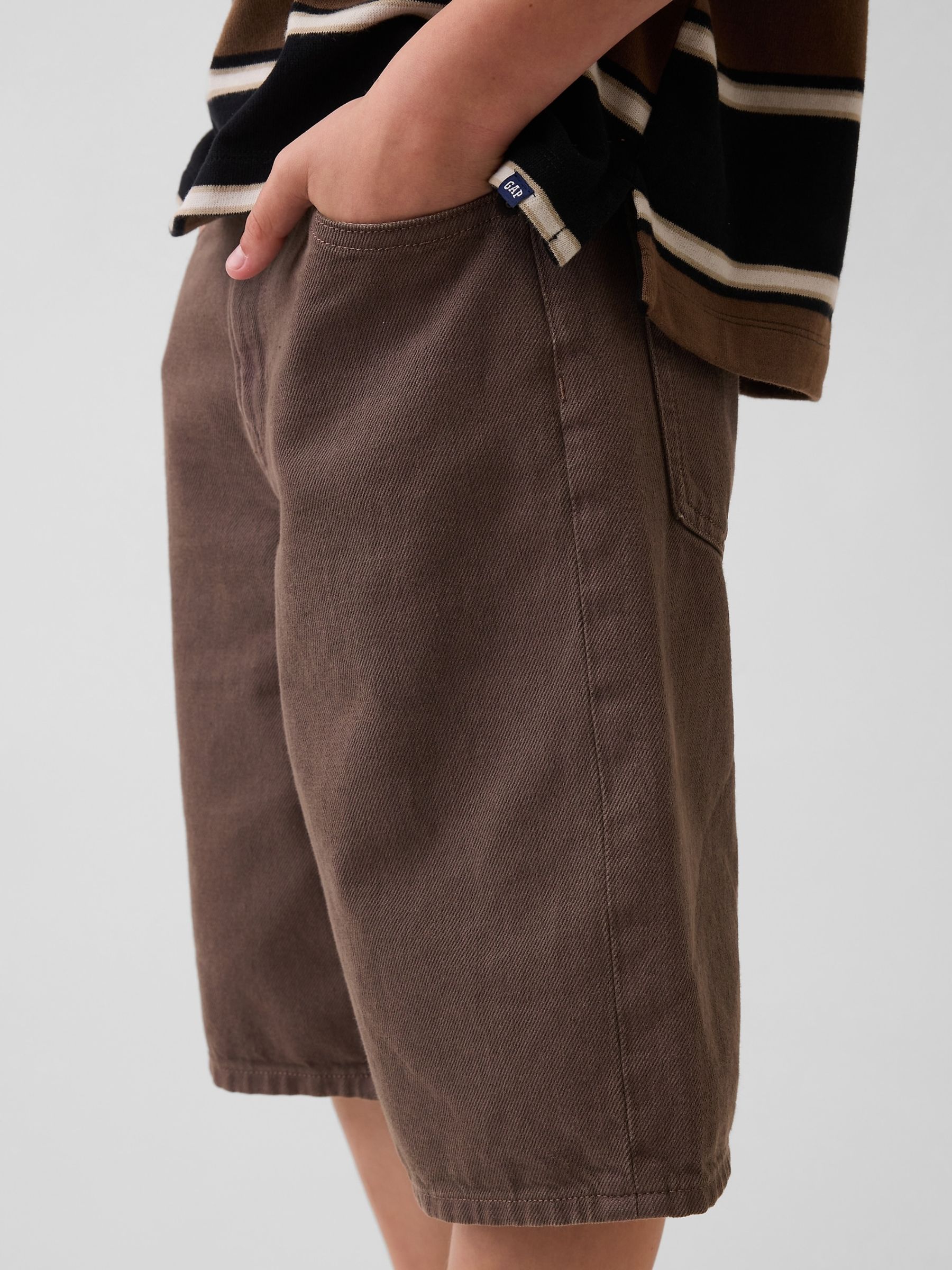 Brown Baggy Denim Jorts Shorts - Image 3 of 5