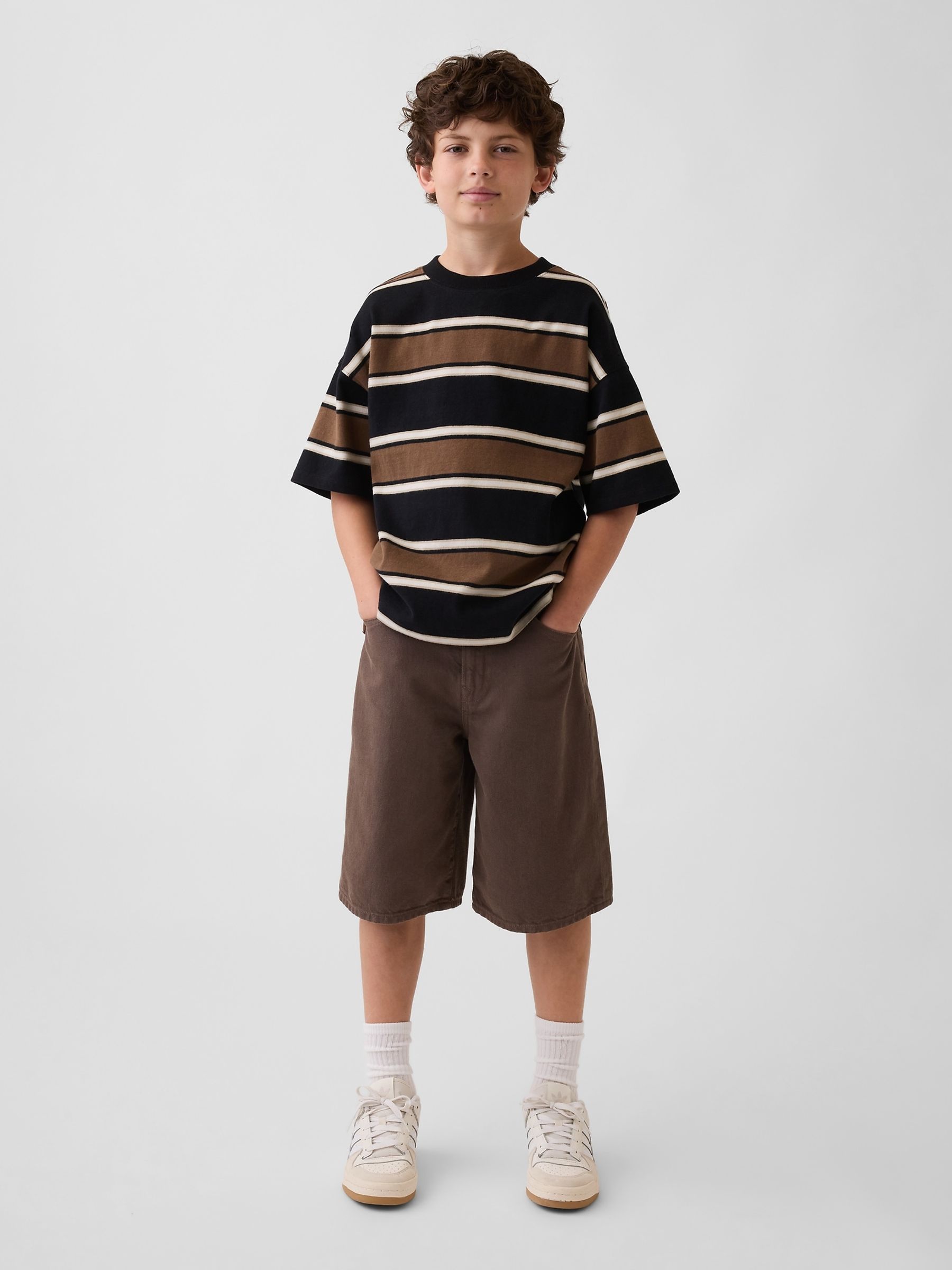 Brown Baggy Denim Jorts Shorts - Image 4 of 5