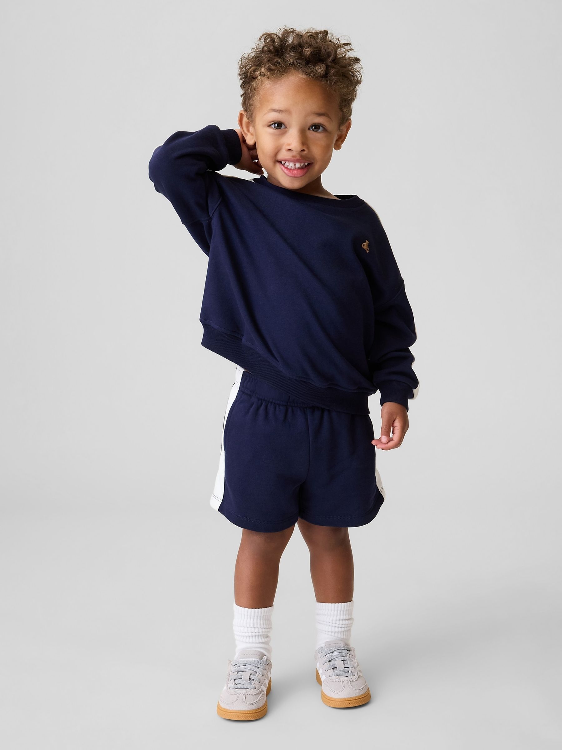 Navy VintageSoft Terry Stripe Outfit Set - Image 1 of 4 Navy VintageSoft Terry Stripe Outfit Set - Image 1 of 4