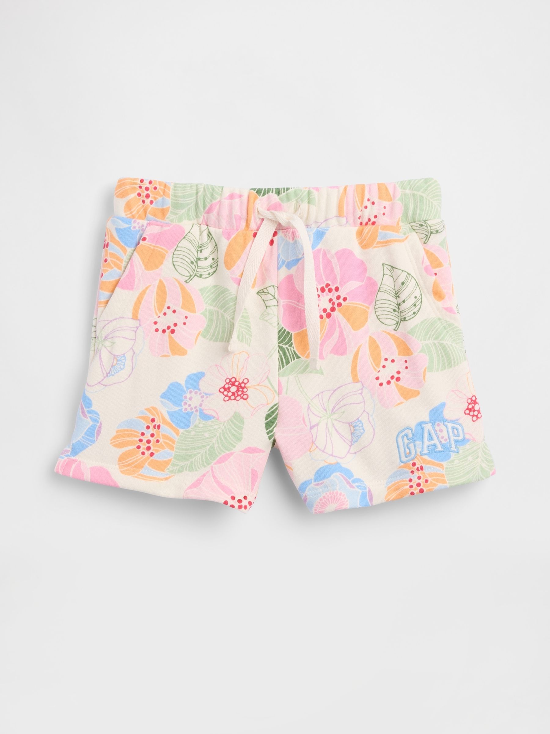 Bright Floral Logo French Terry Pull On Shorts - Image 1 of 3