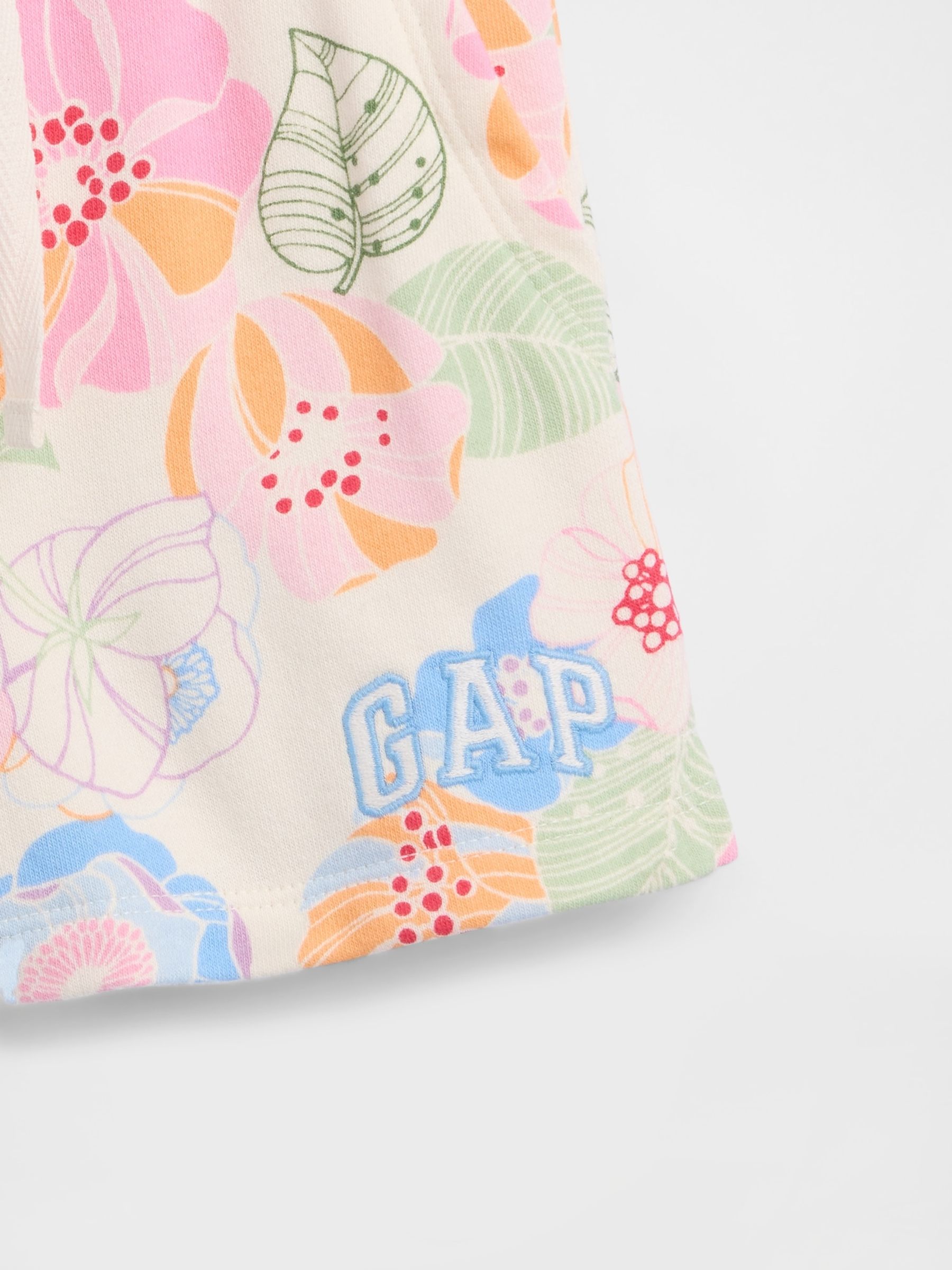 Bright Floral Logo French Terry Pull On Shorts - Image 3 of 3