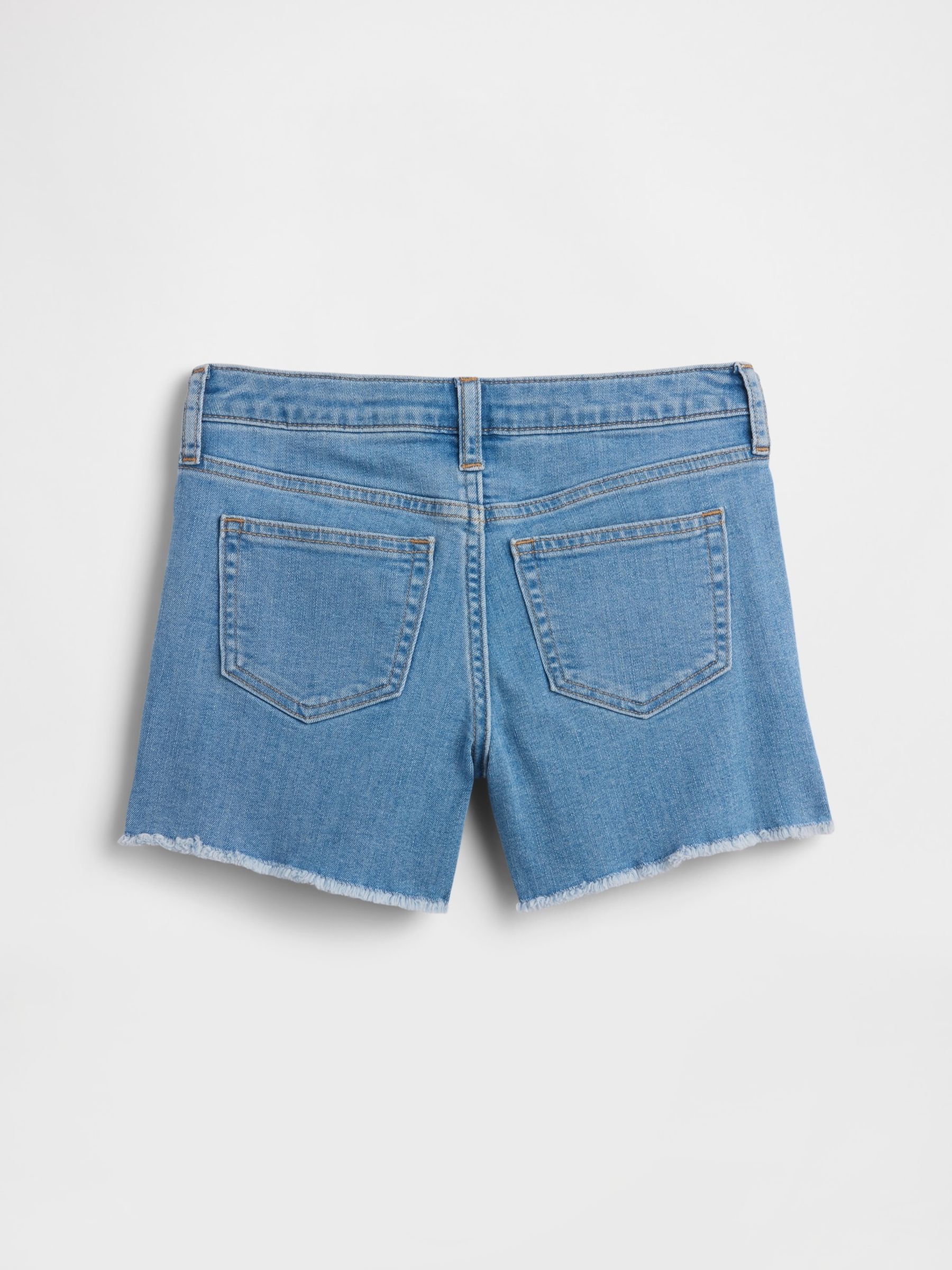 Mid Wash High Waisted Embroidered Denim Shorts - Image 2 of 3