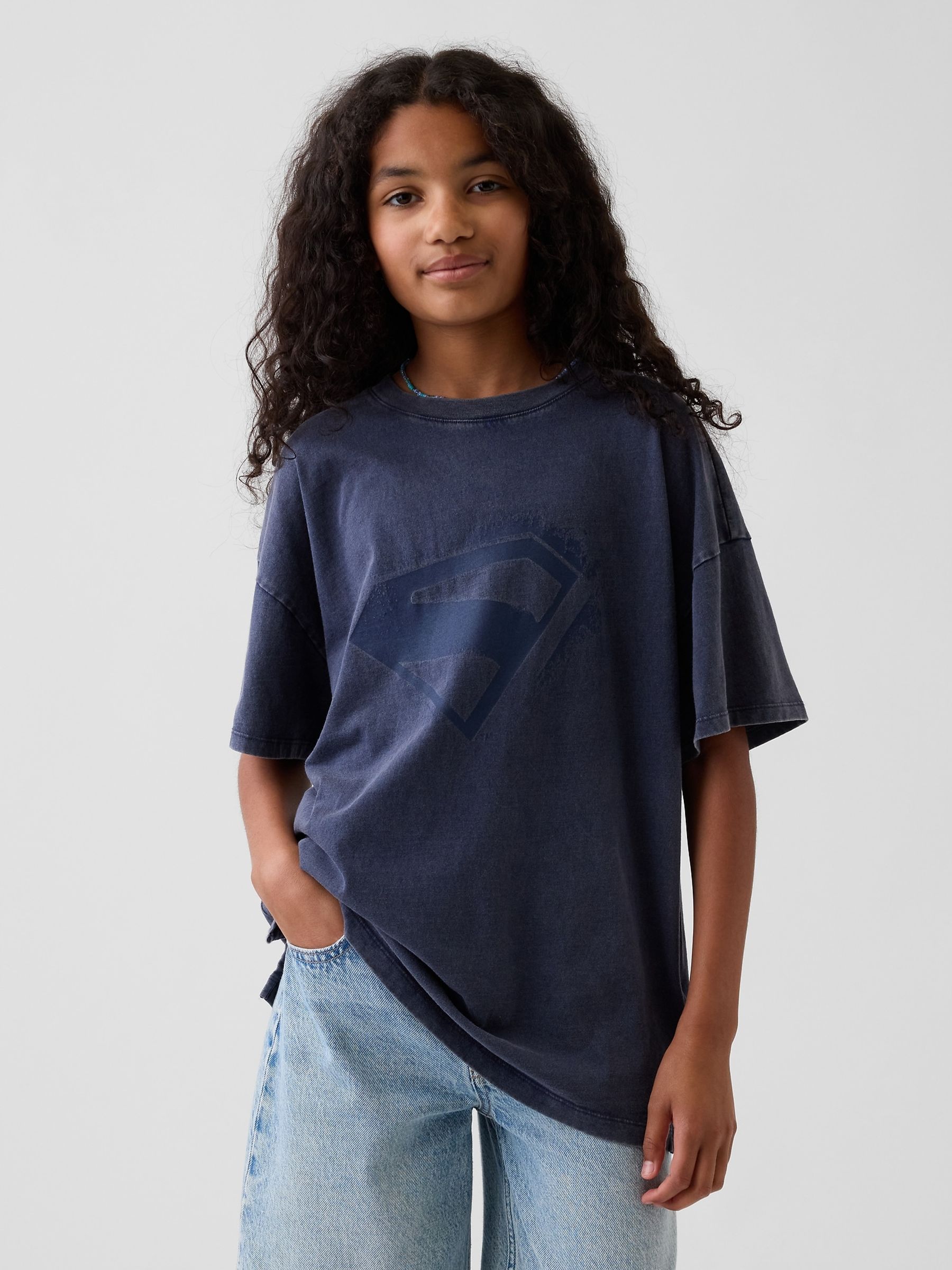 Blue Superman Oversized Short Sleeve T-Shirt - Image 1 of 5