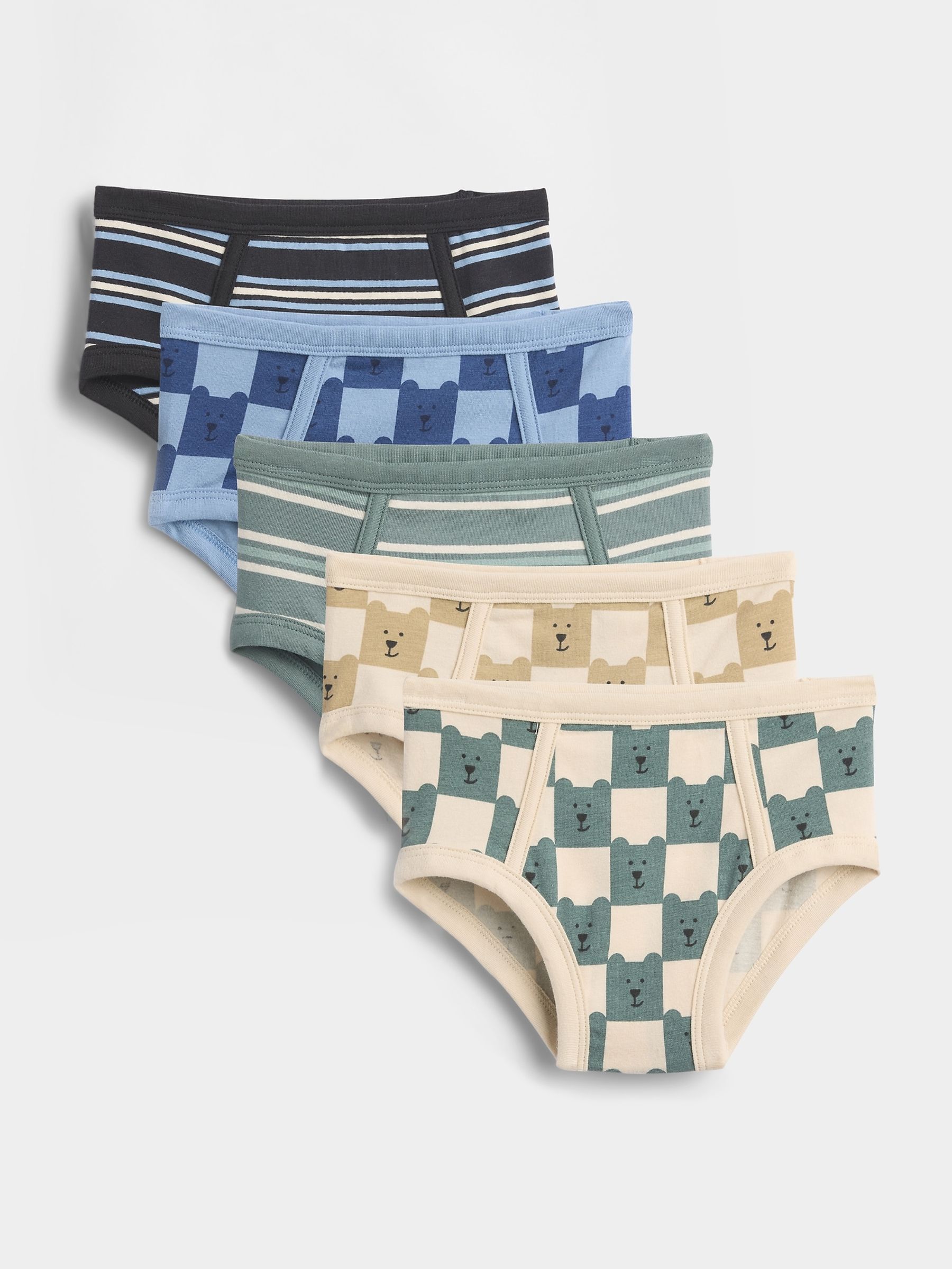 Blue Stretch Cotton Brannan Bear Briefs 5-Pack - Image 1 of 1