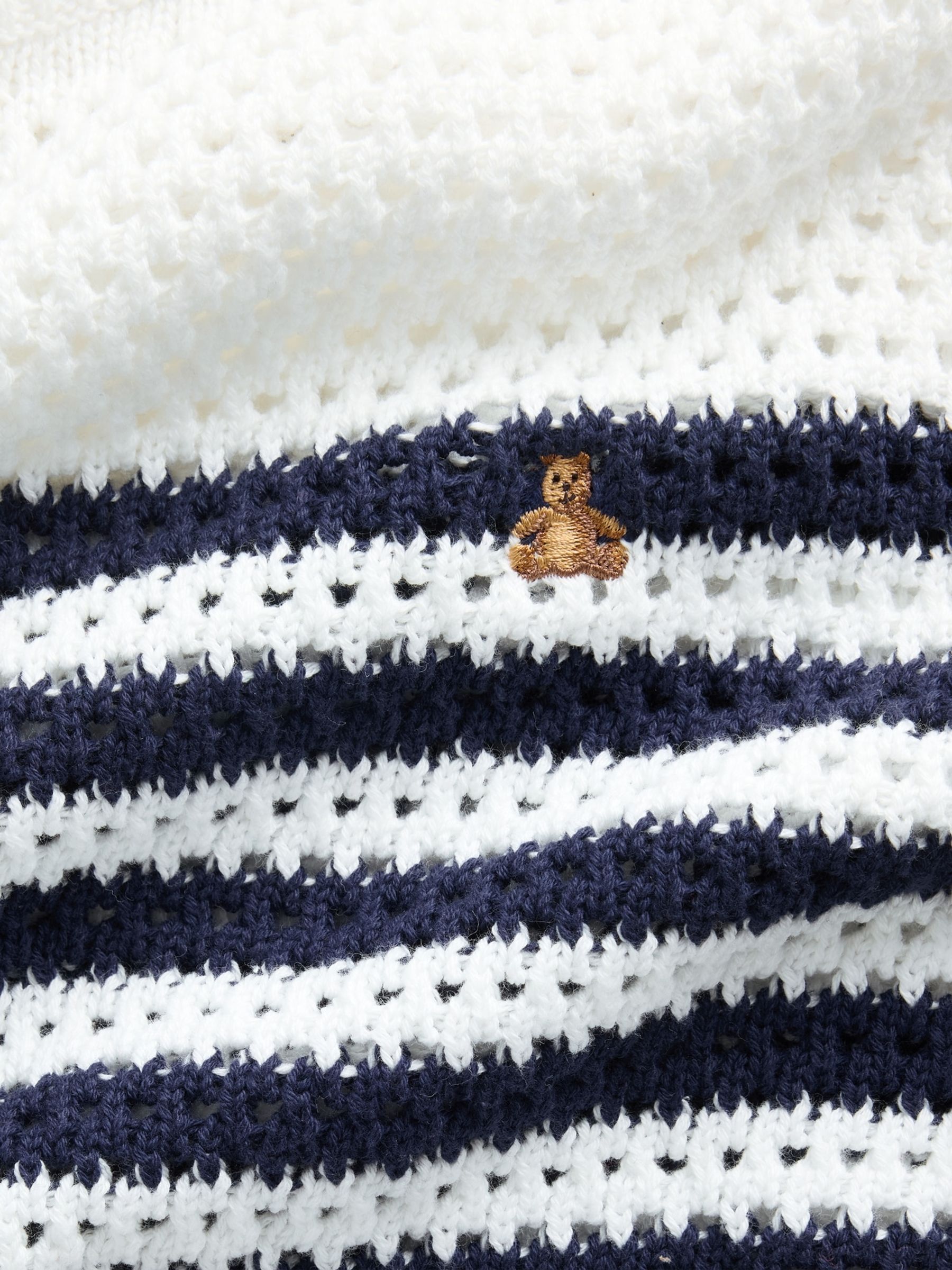 Blue/Cream Crochet Oversized Stripe Jumper - Image 5 of 5