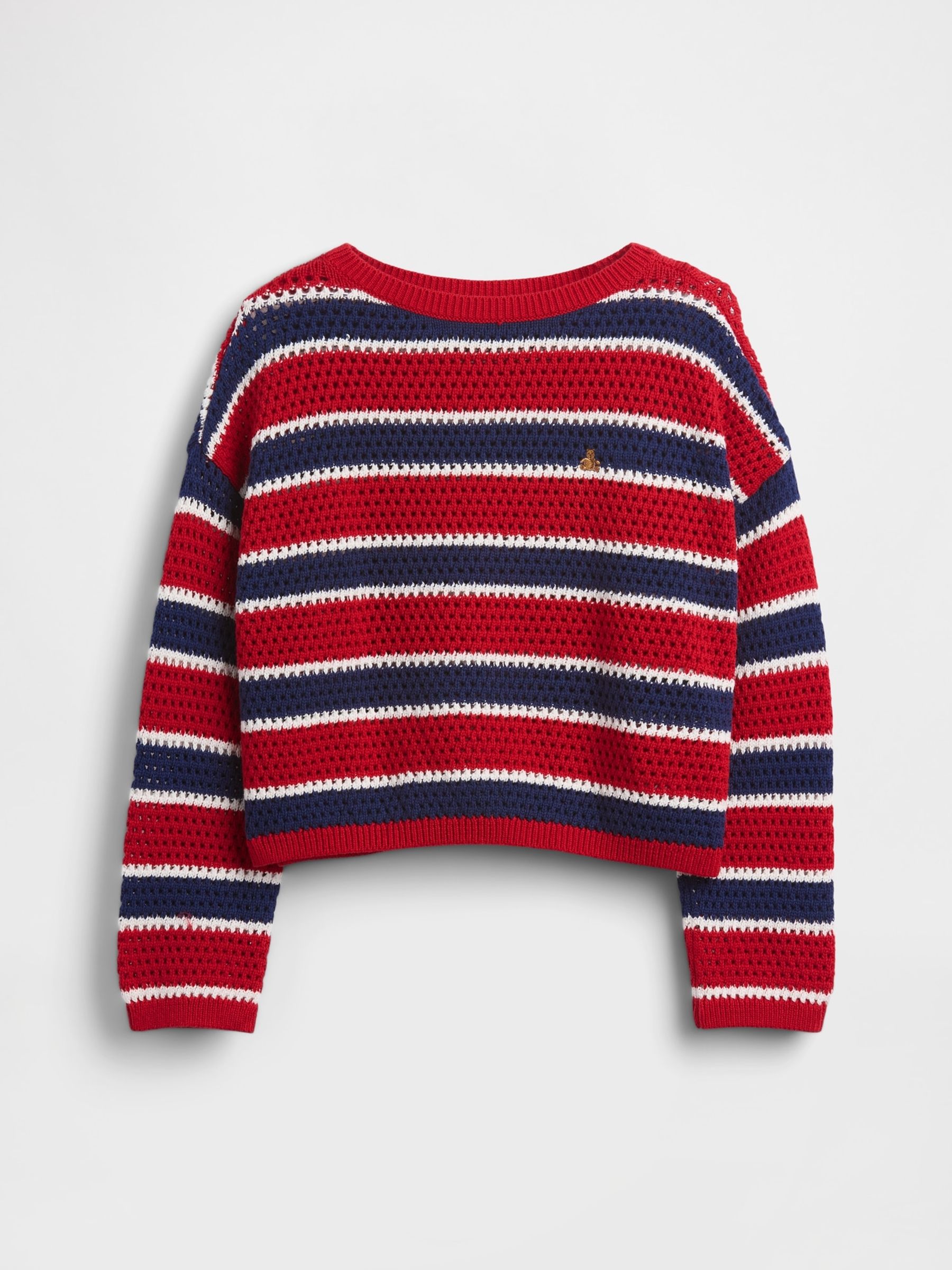 Red/Blue Crochet Oversized Stripe Jumper - Image 4 of 5