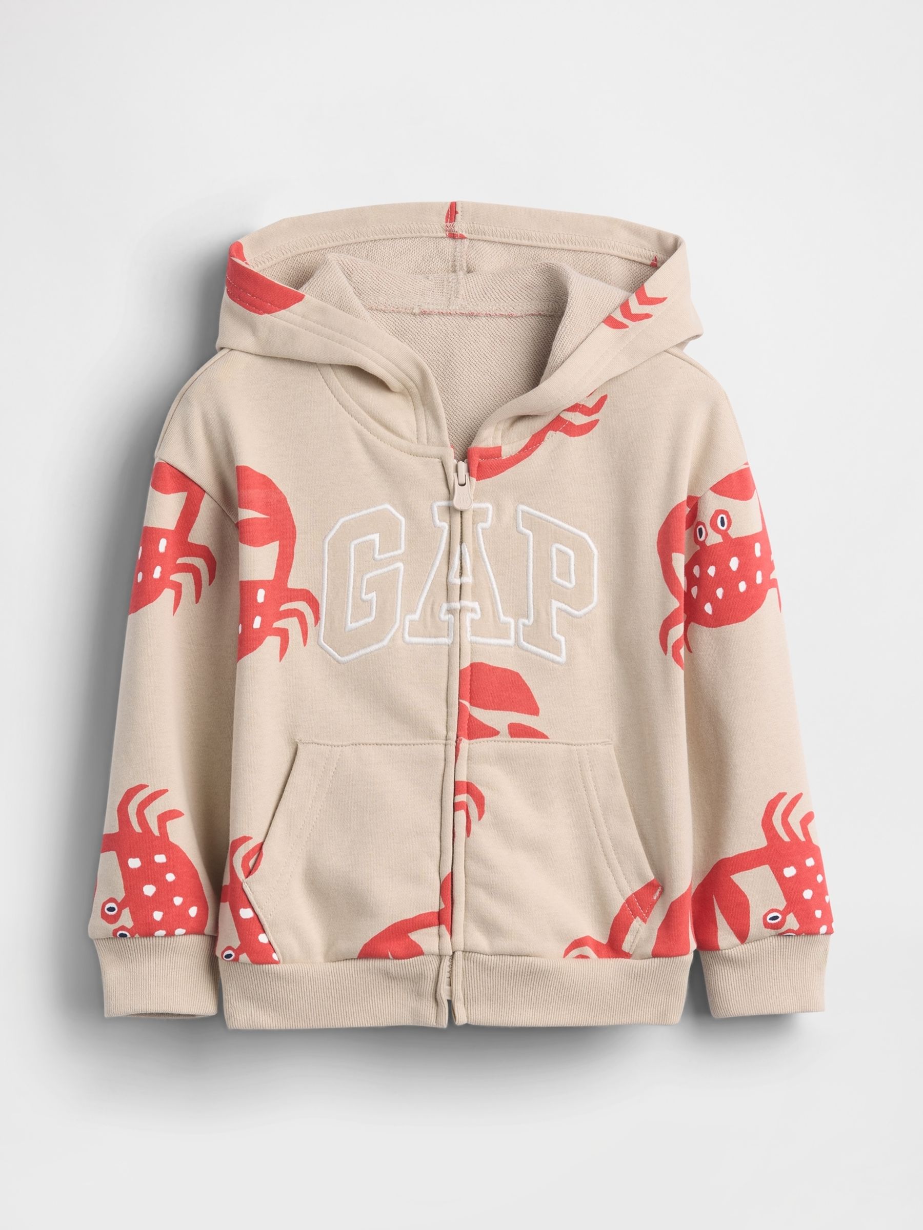 Beige Crab Relaxed Logo French Terry Pull On Shorts - Image 2 of 4