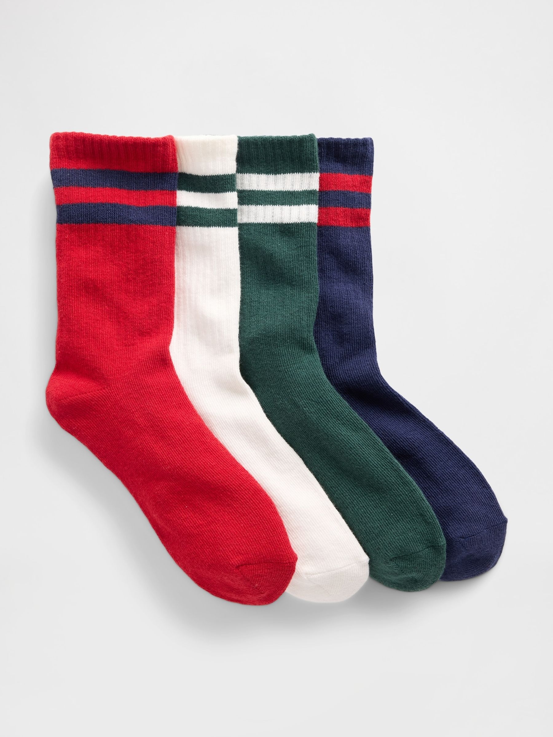 Red Multi Varsity Crew Socks (4-Pack) - Image 1 of 1