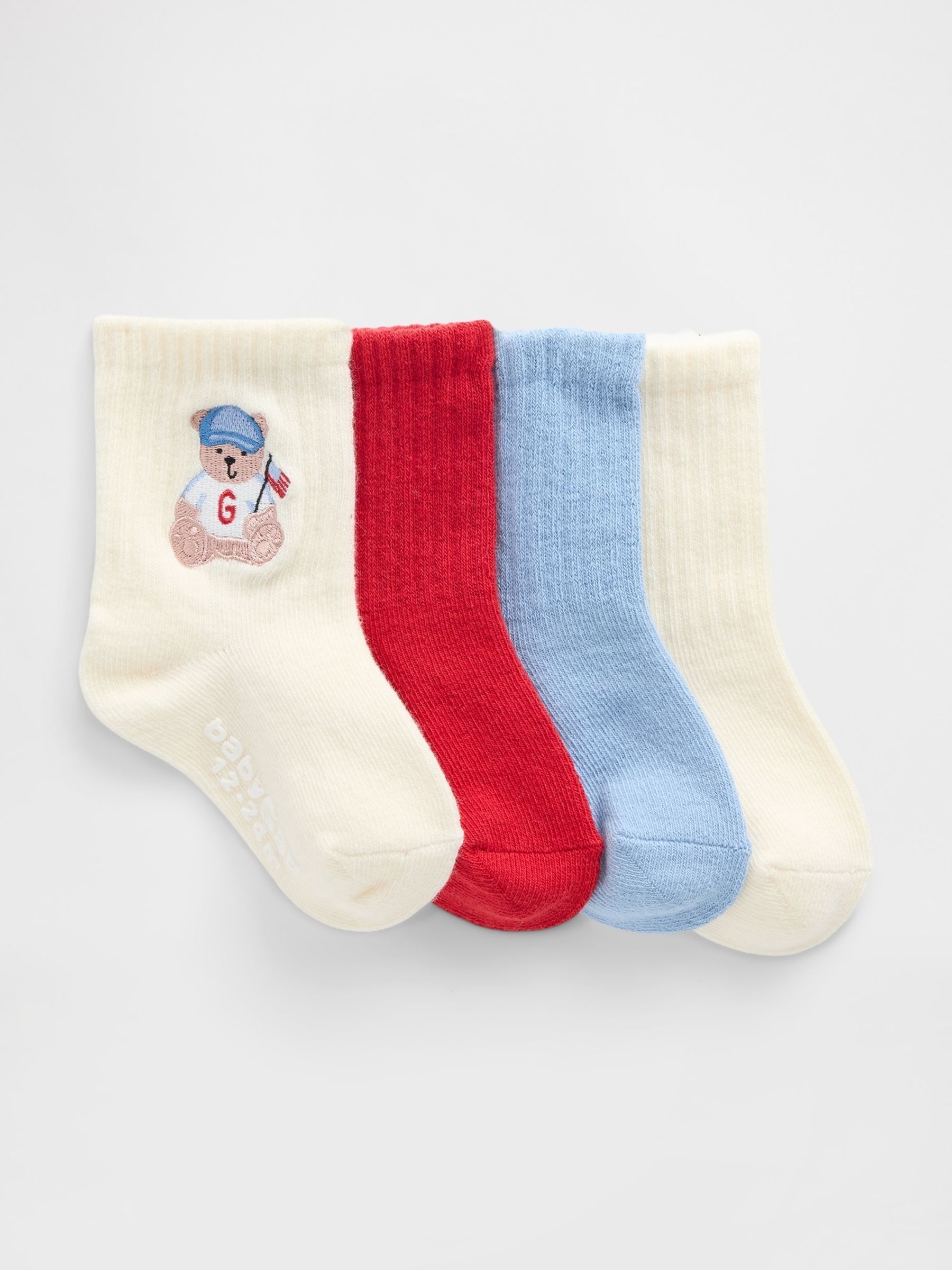Blue Brannan Bear Americana Crew Socks 4-Pack - Image 1 of 1 Blue Brannan Bear Americana Crew Socks 4-Pack - Image 1 of 1