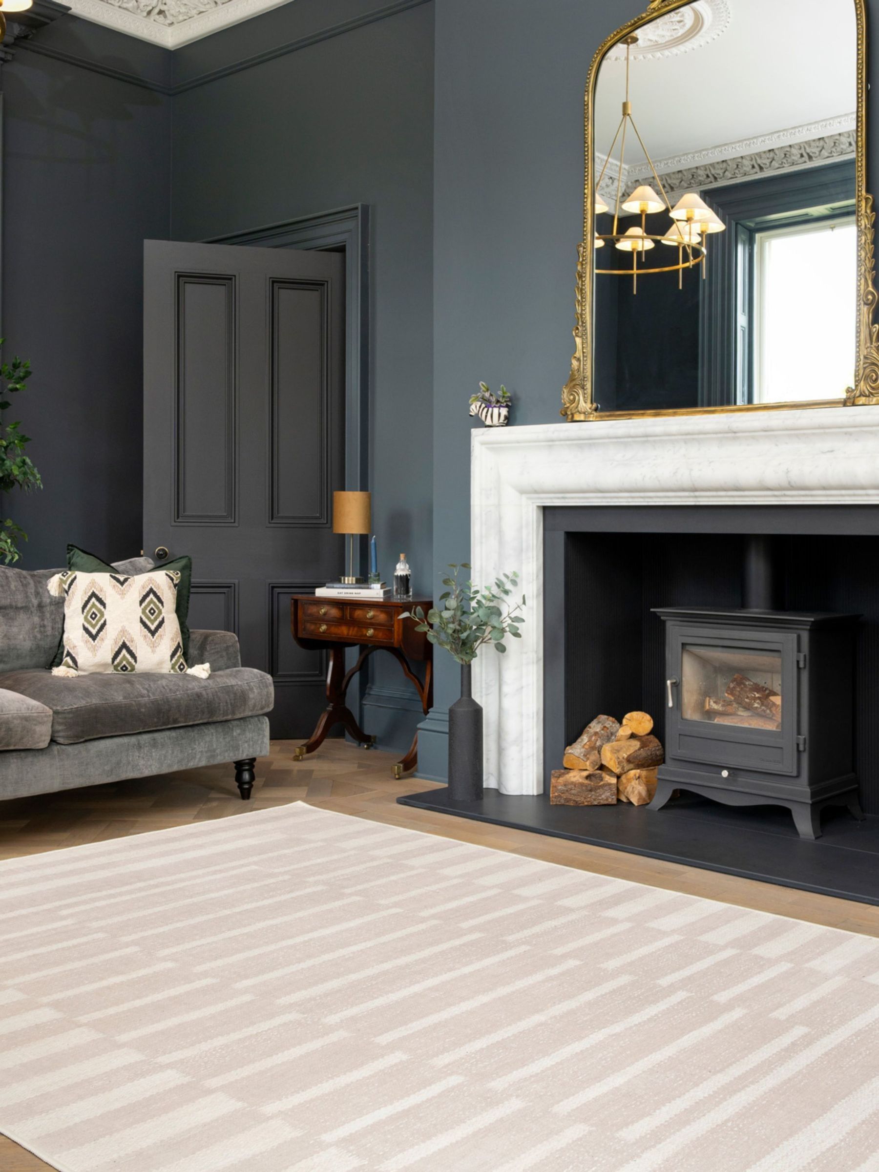 kukoon Beige Washable Faye Soft Geometric Rug - Image 1 of 7
