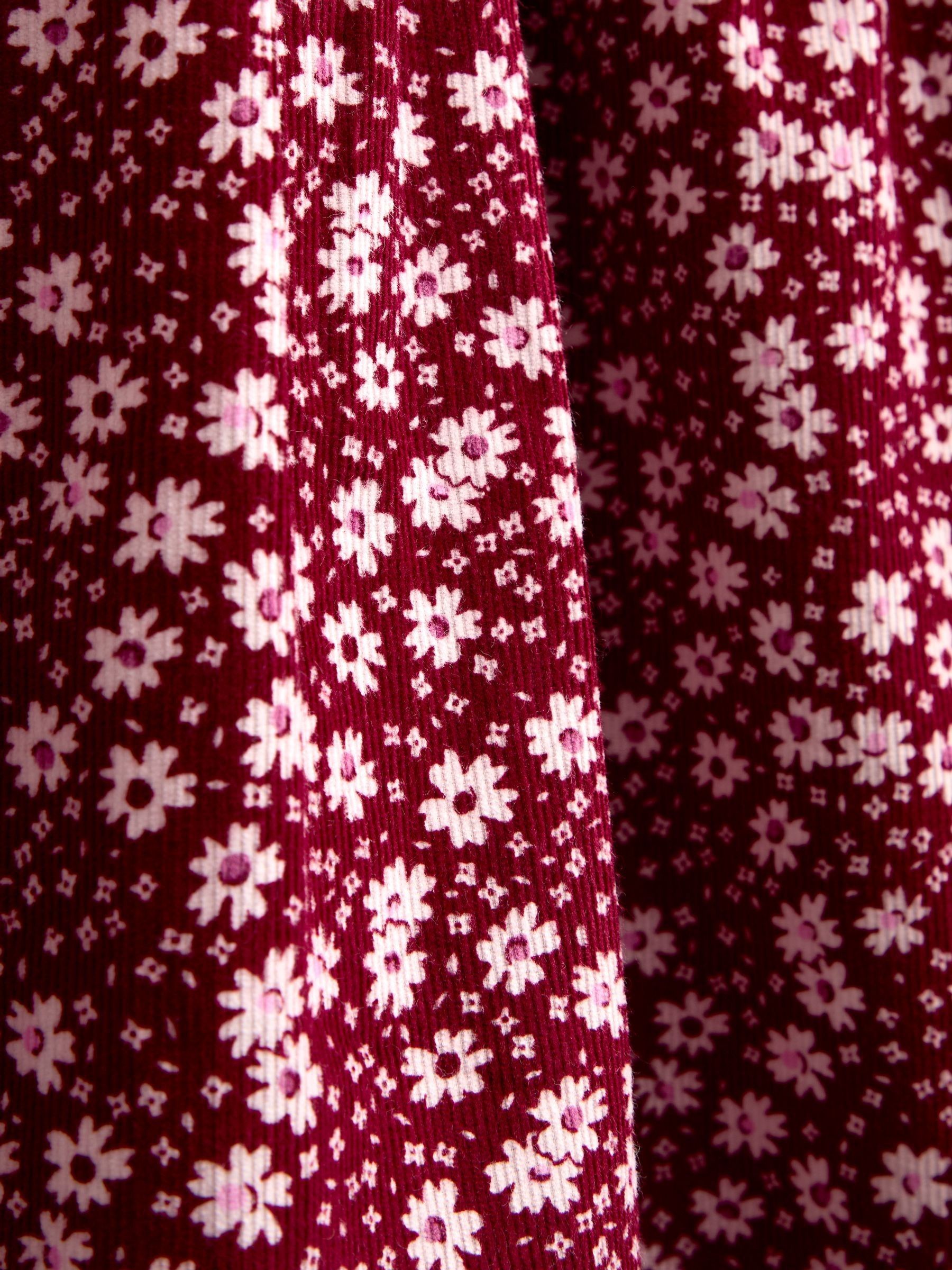 Berry Red Floral Smocked Cord Dress - Image 4 of 4