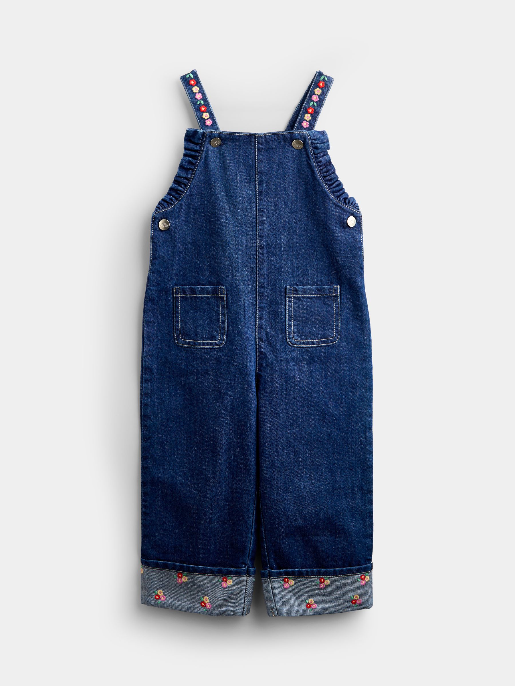 Blue Denim Embroidered Dungarees & T-Shirt Set - Image 4 of 7