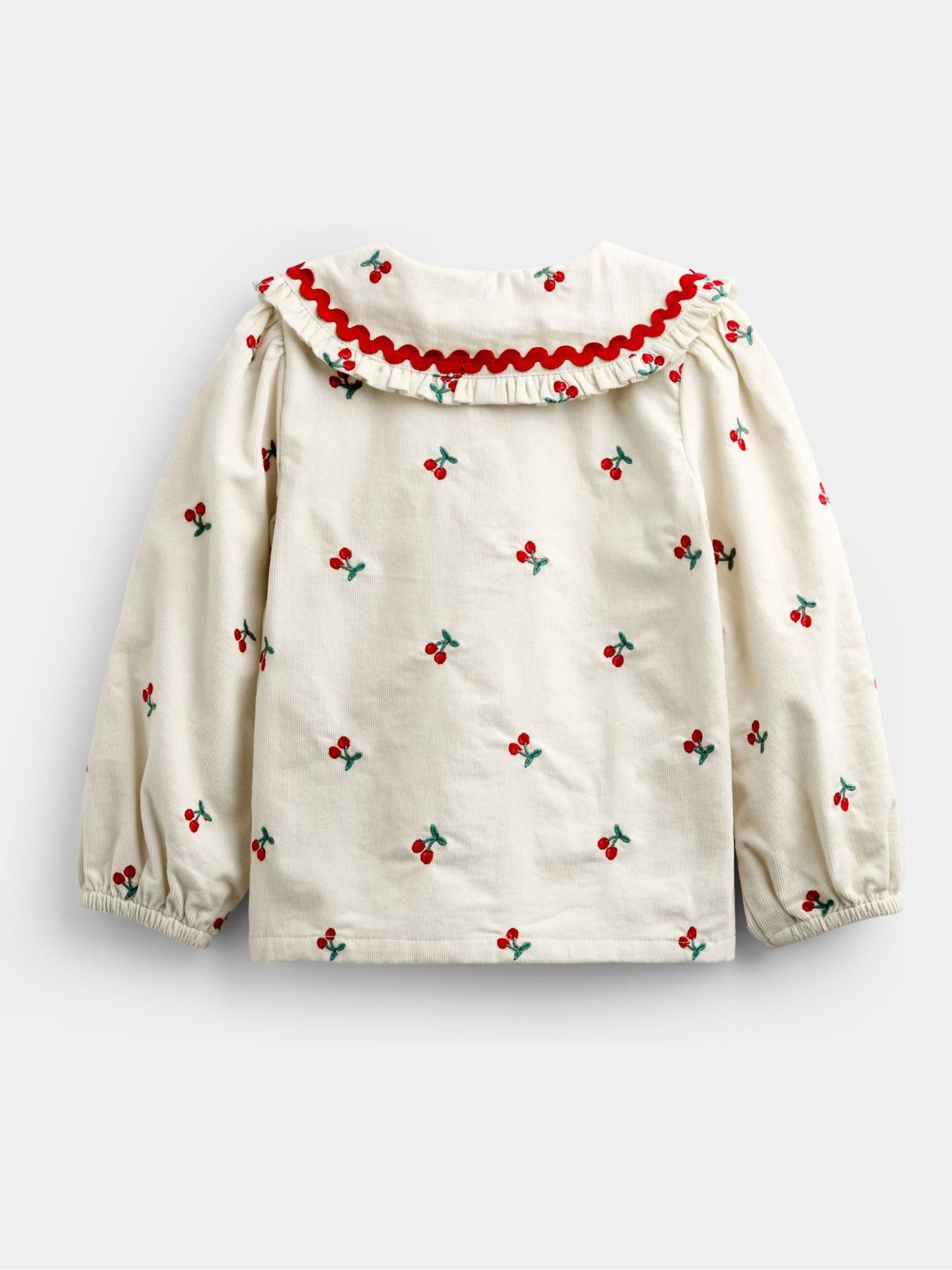 Cream Cherry Embroidered Cord Blouse - Image 2 of 4