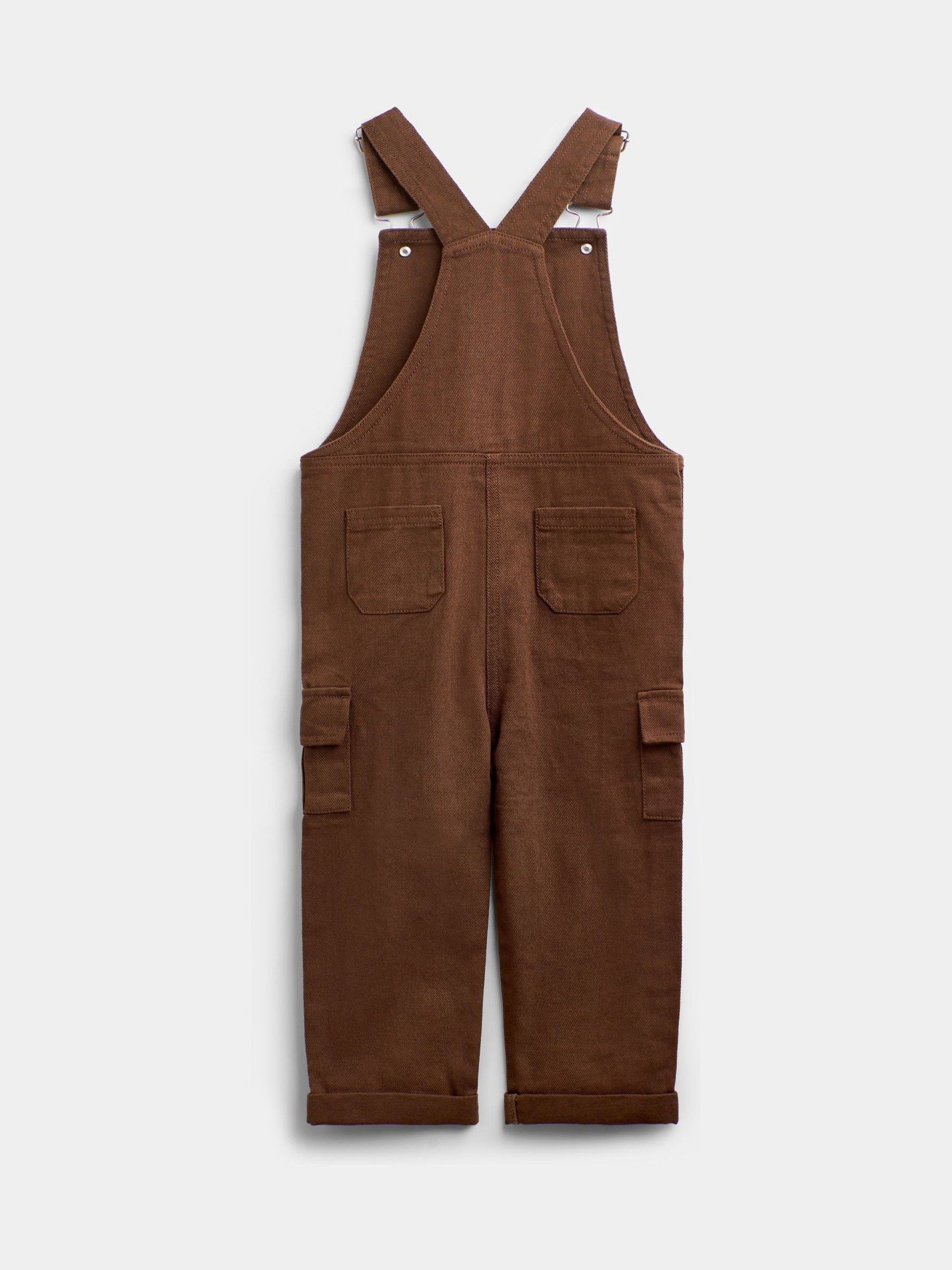 Brown Stripe Top & Twill Dungaree Set - Image 5 of 5