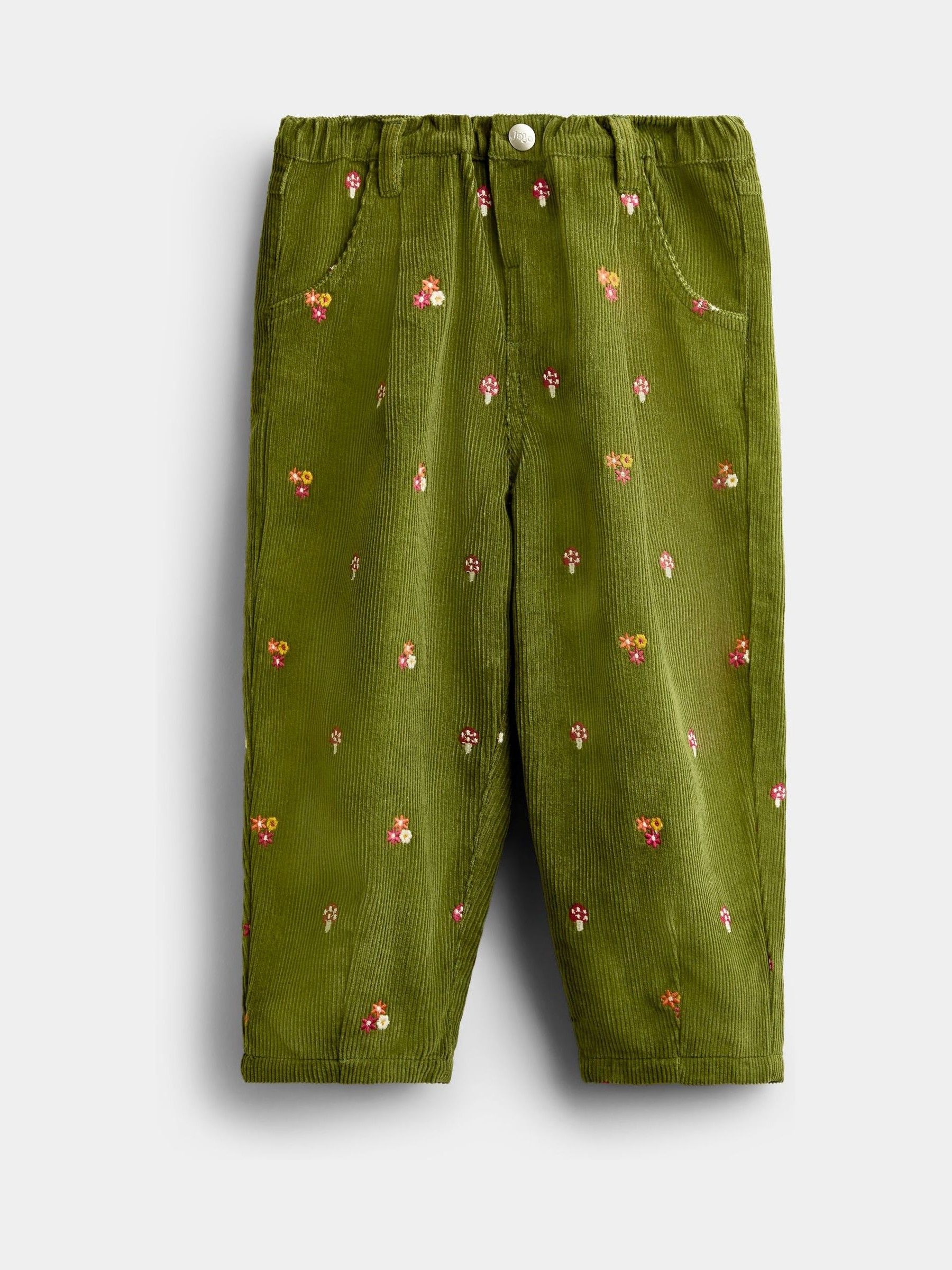 Khaki Green Toadstool Embroidered Cord Trousers - Image 1 of 4