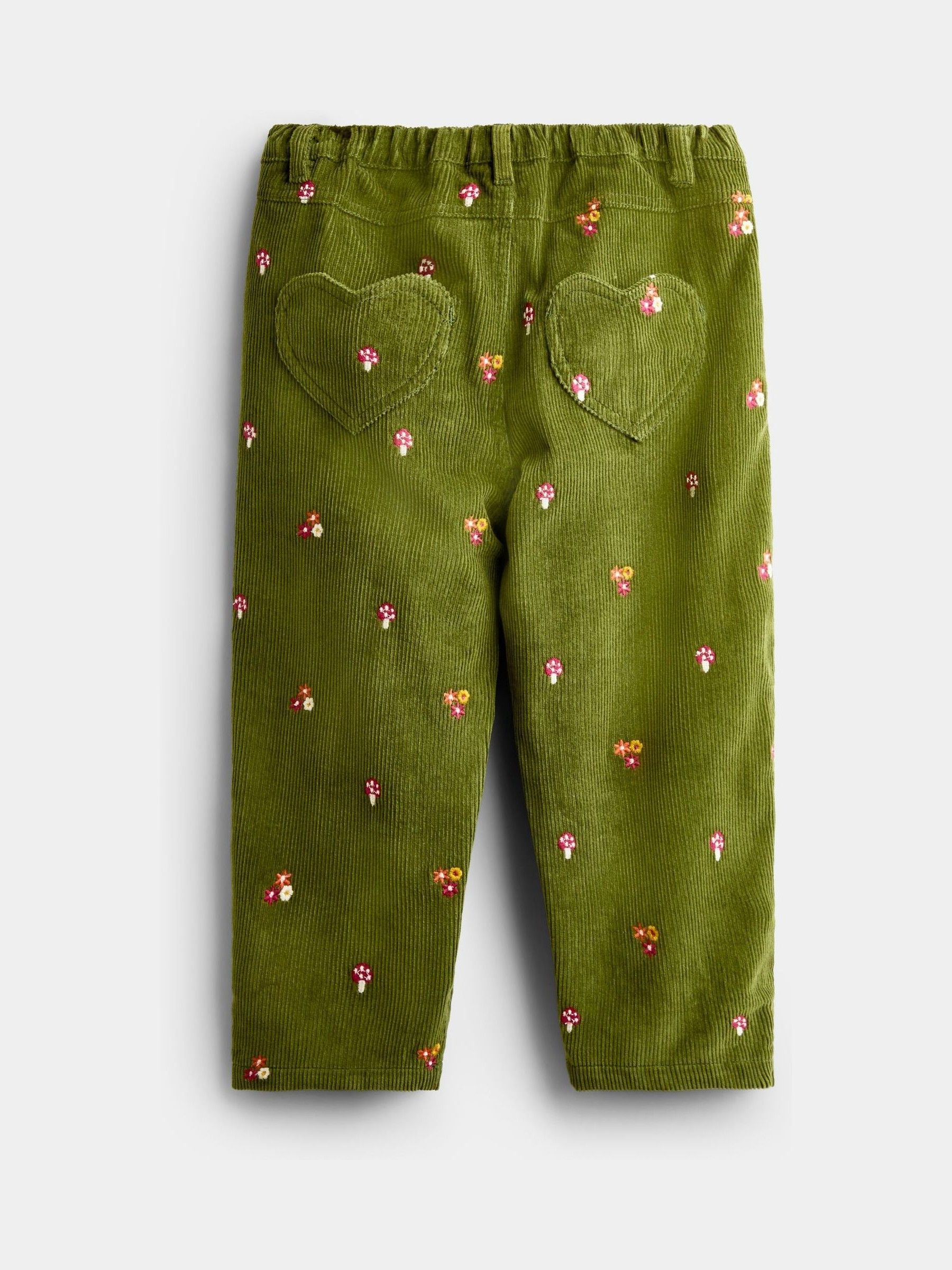 Khaki Green Toadstool Embroidered Cord Trousers - Image 2 of 4
