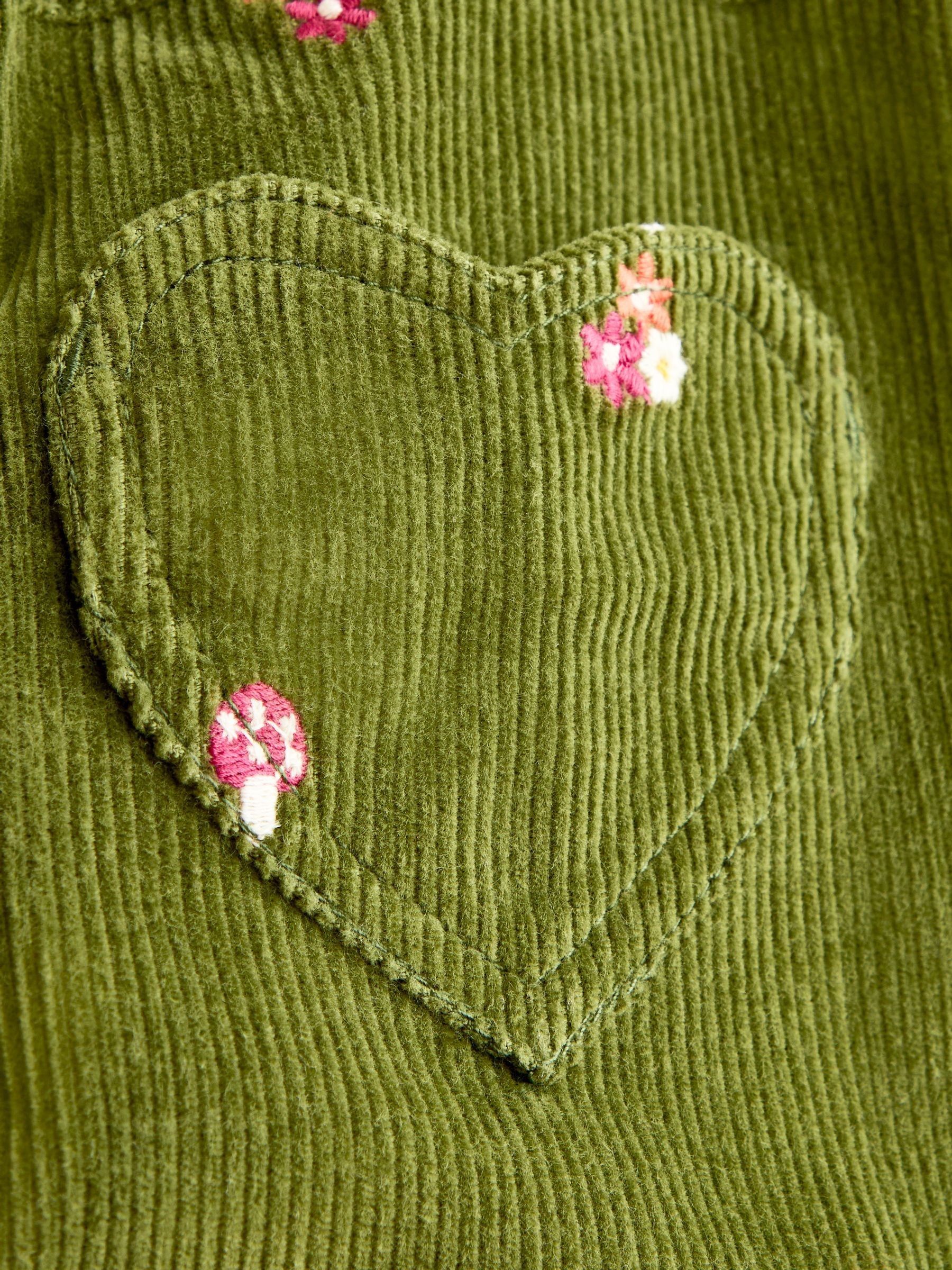 Khaki Green Toadstool Embroidered Cord Trousers - Image 3 of 4