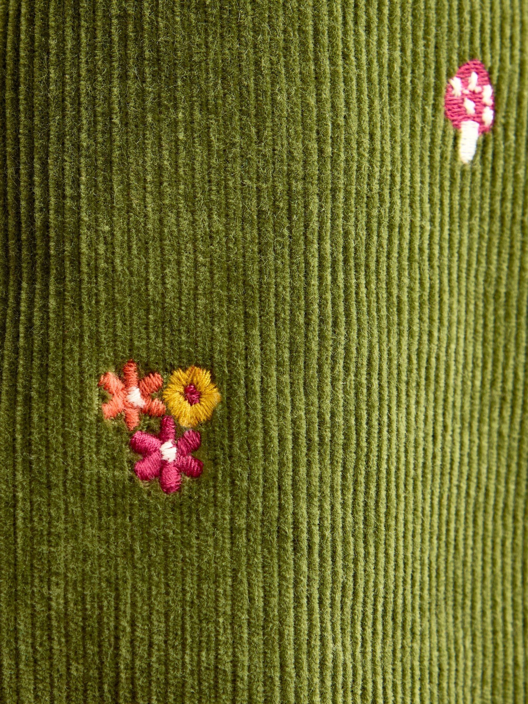 Khaki Green Toadstool Embroidered Cord Trousers - Image 4 of 4