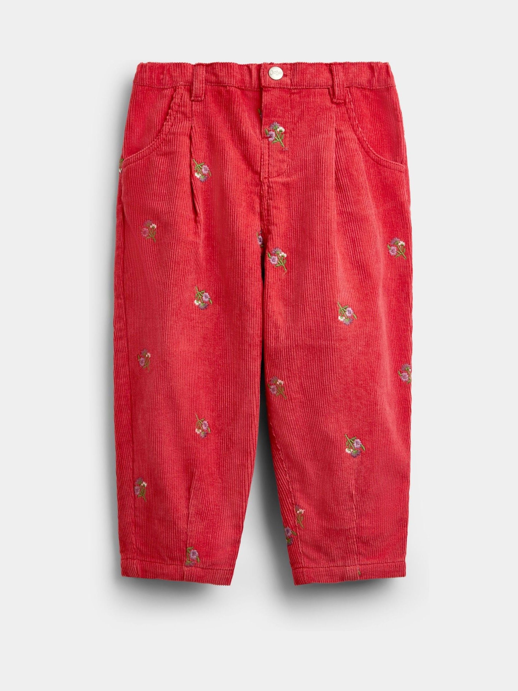 Rust Orange Woodland Embroidered Cord Trousers - Image 1 of 4 Rust Orange Woodland Embroidered Cord Trousers - Image 1 of 4