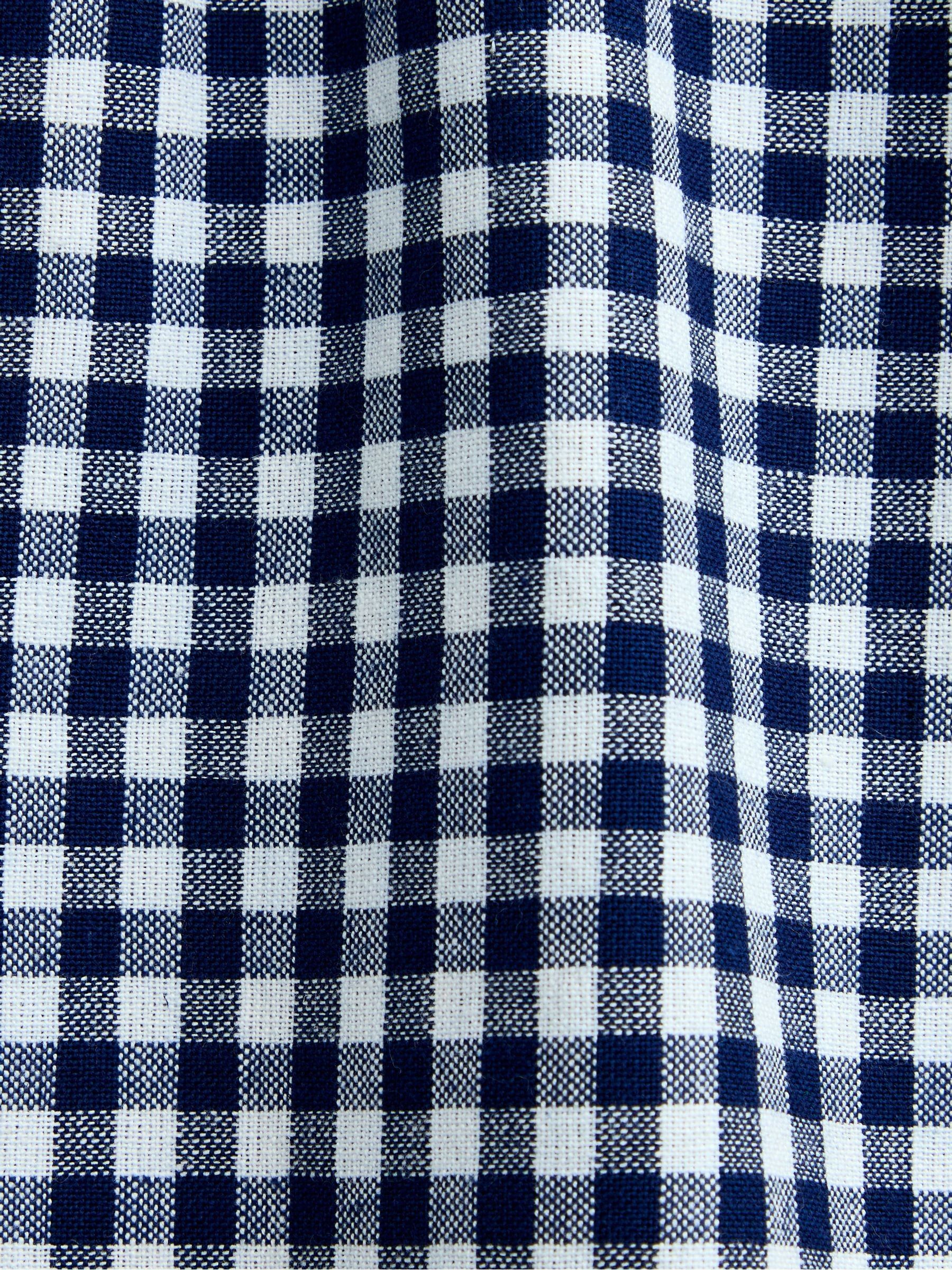 Navy Blue Gingham Collared Blouse - Image 4 of 4