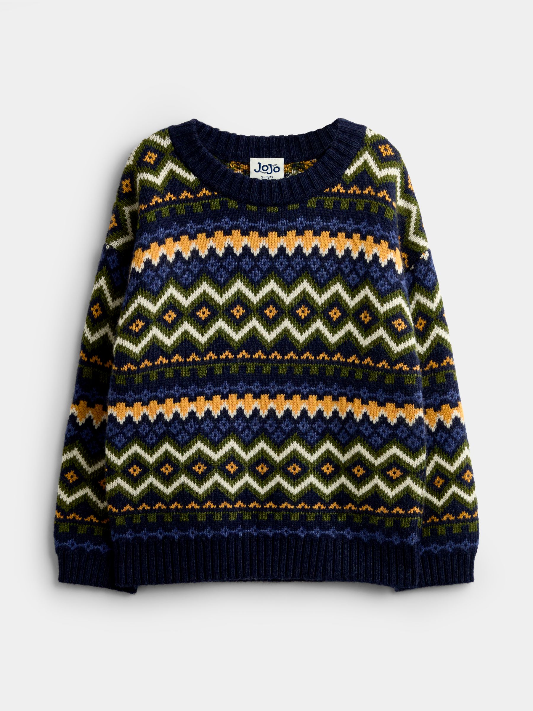 Navy Blue Chunky Fairisle Jumper - Image 2 of 5