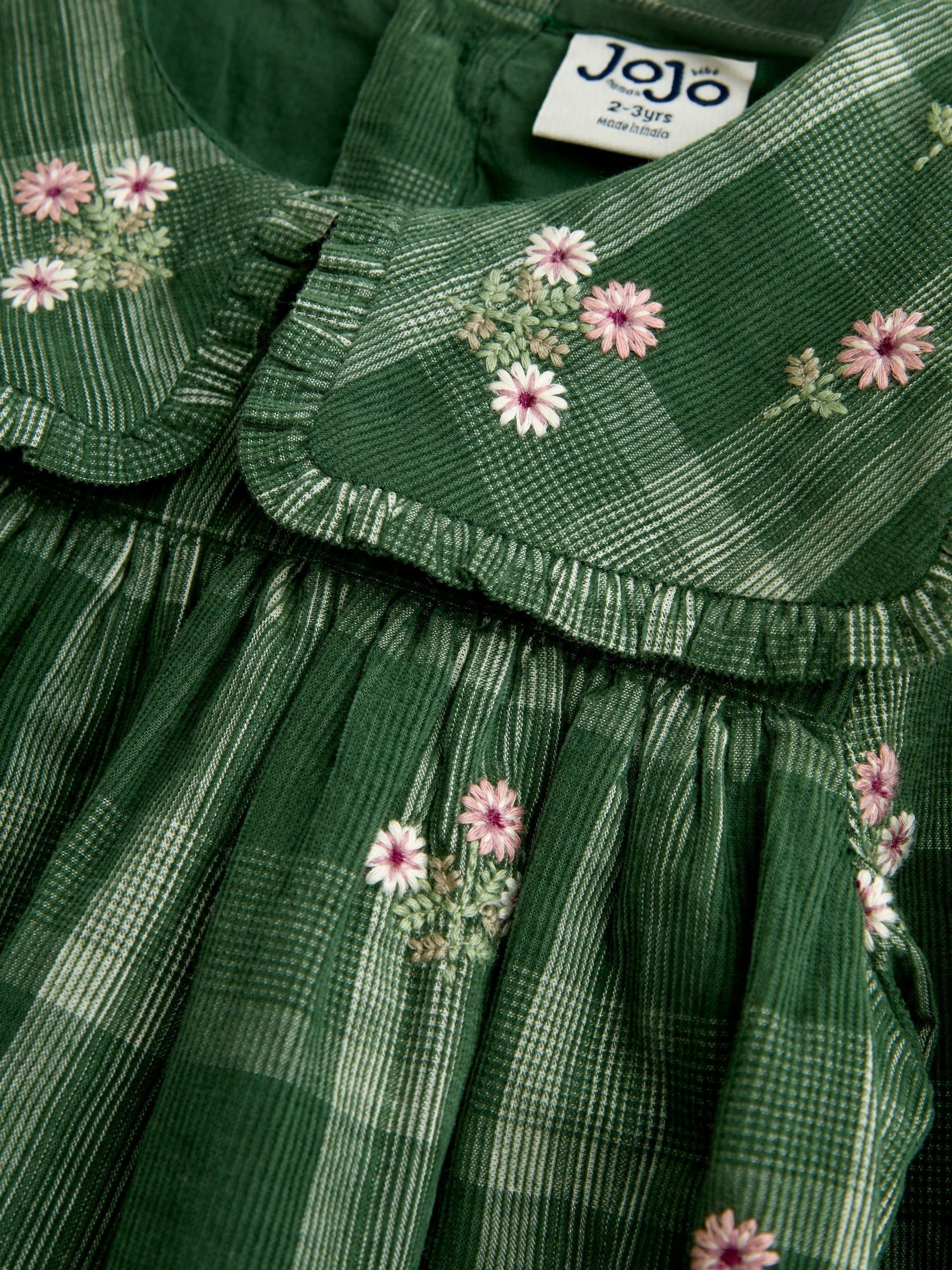Green Floral Embroidered Check Cord Dress - Image 4 of 4