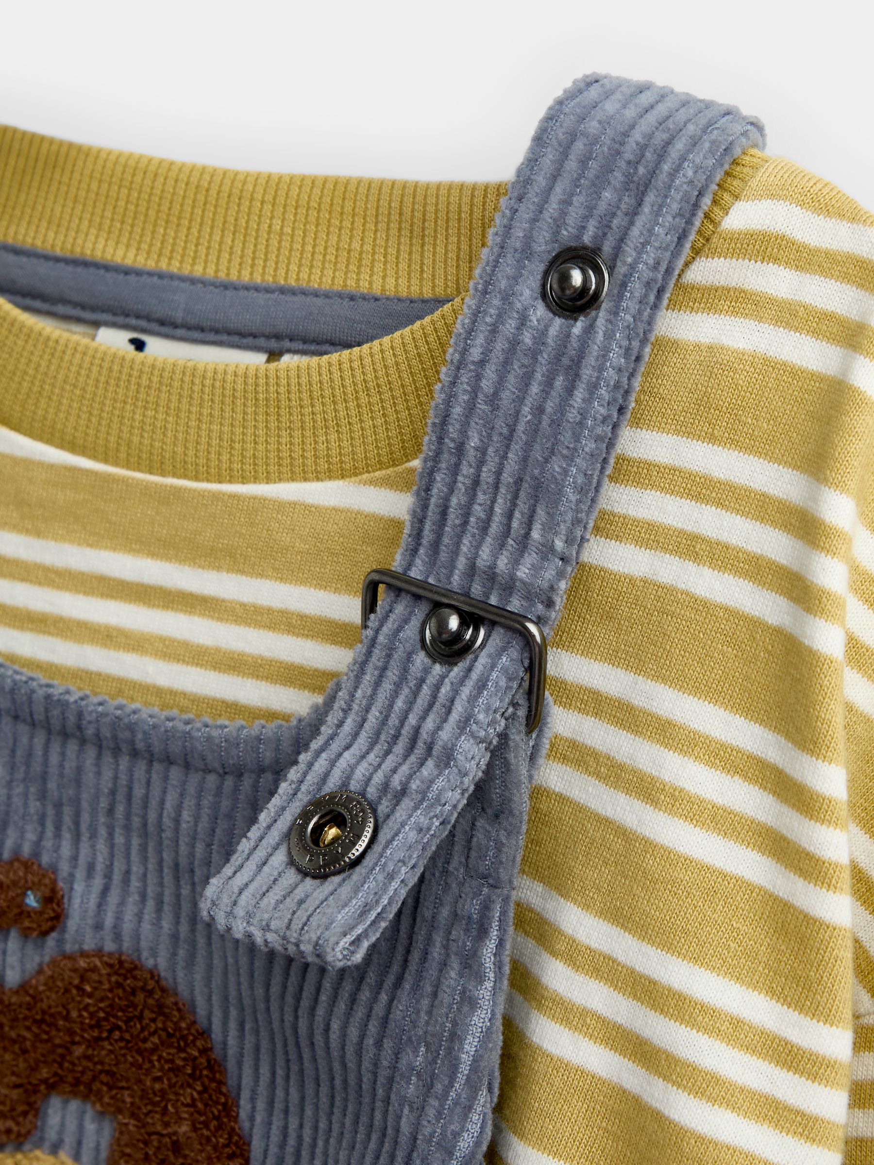 Blue Dinosaur 2-Piece Dungarees & Top Set - Image 6 of 7