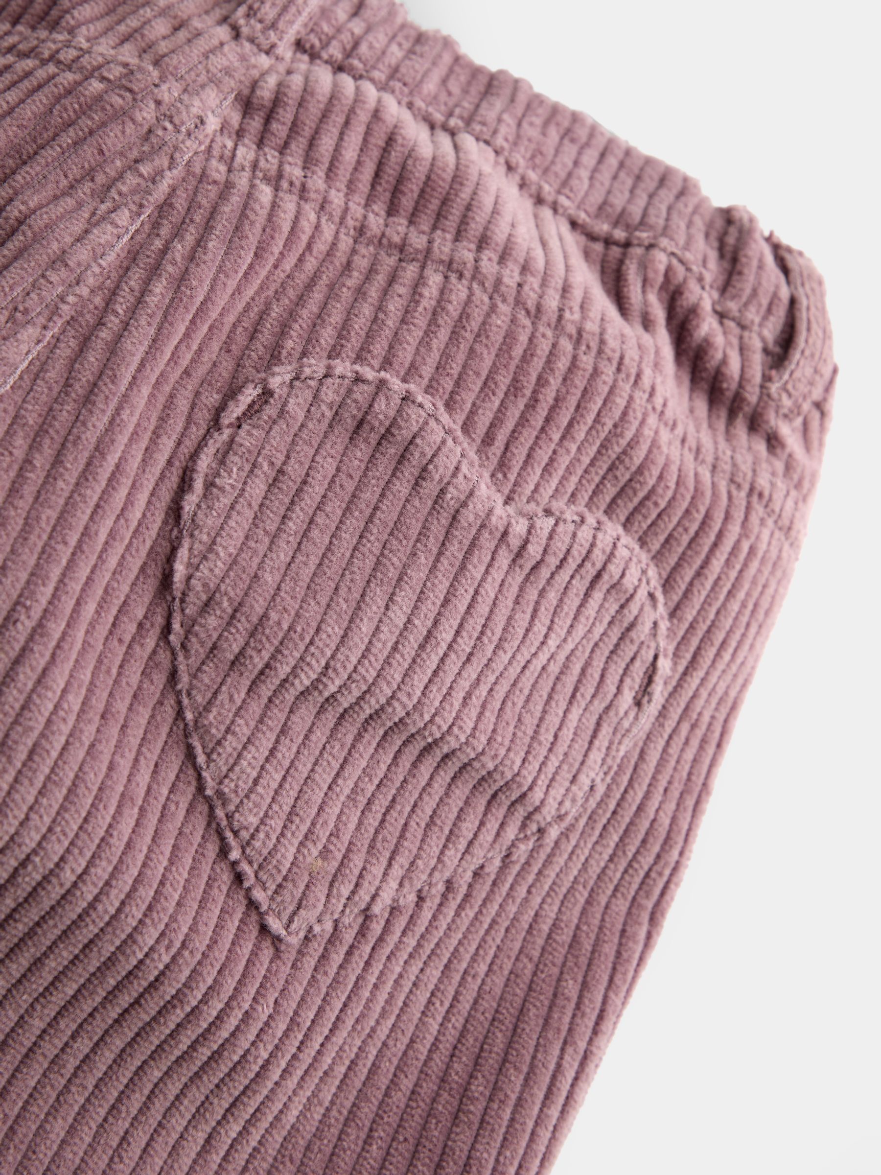 Dusky Purple Cord Heart Pocket Wide Leg Trousers - Image 3 of 4