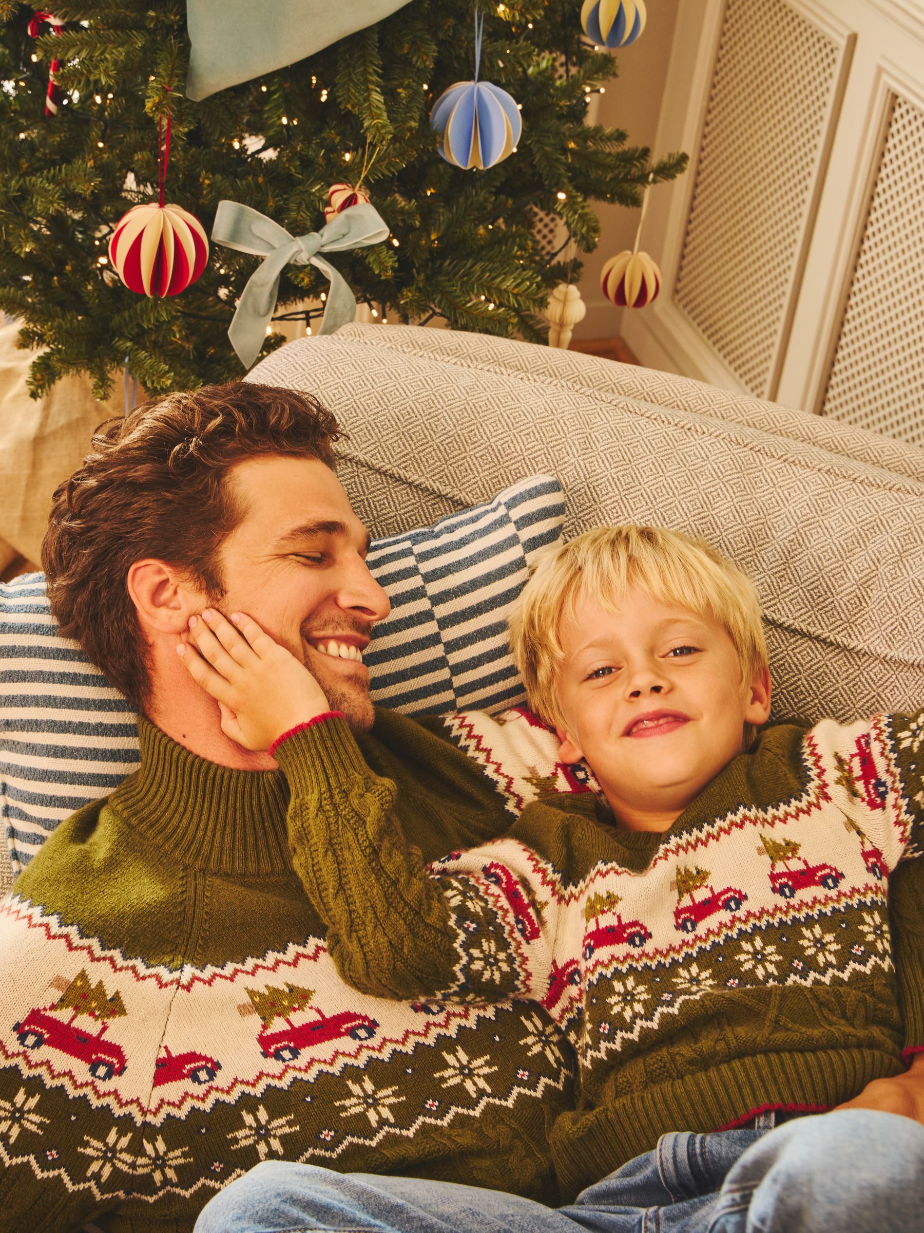 Green Christmas Car Fairisle Jumper - Image 1 of 6
