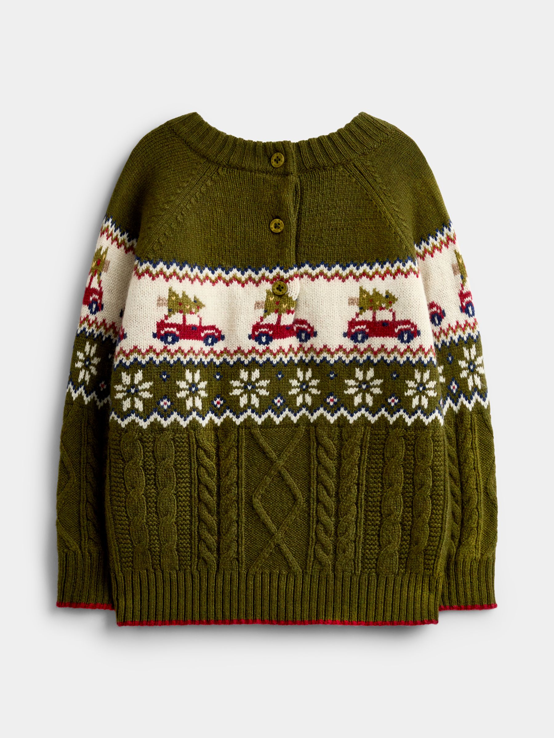 Green Christmas Car Fairisle Jumper - Image 3 of 6