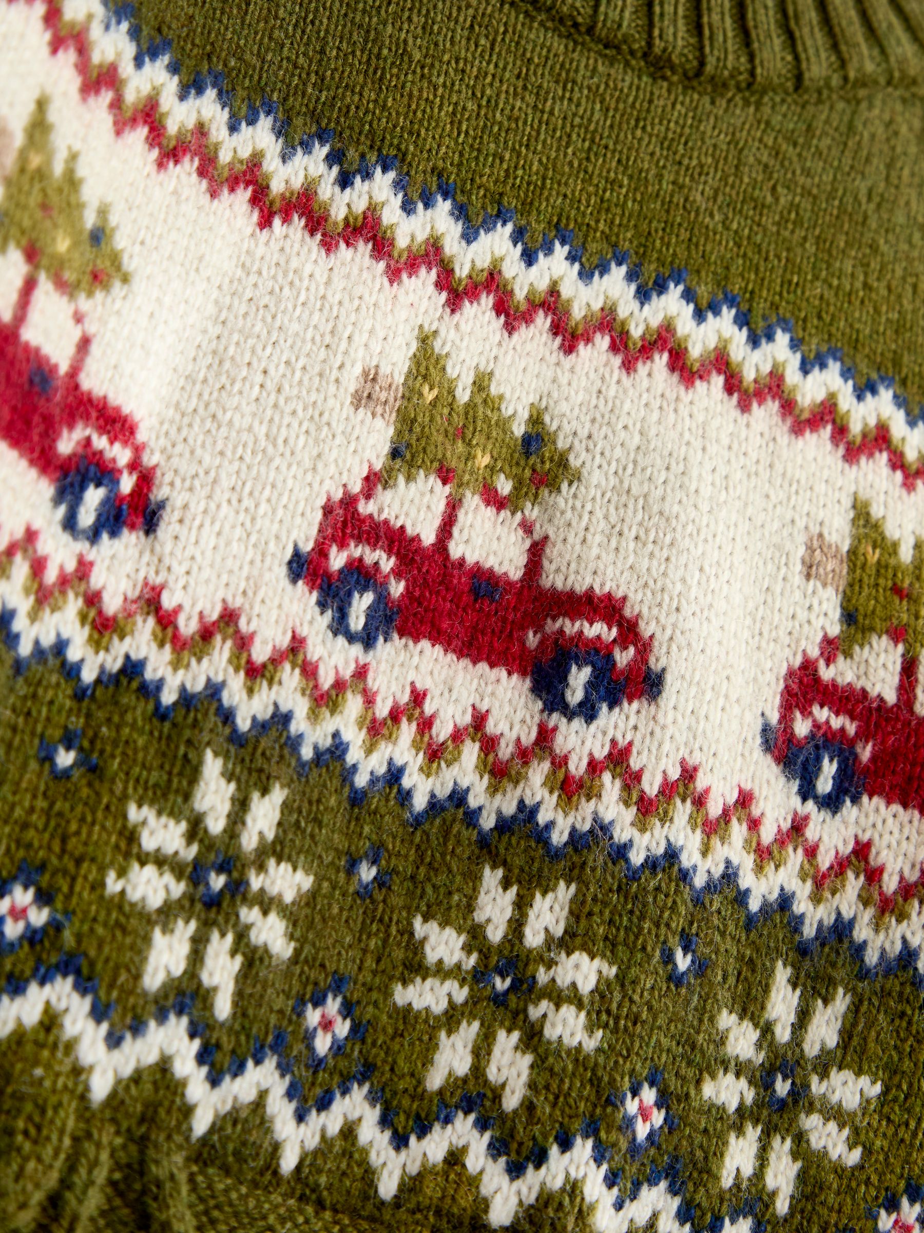 Green Christmas Car Fairisle Jumper - Image 6 of 6
