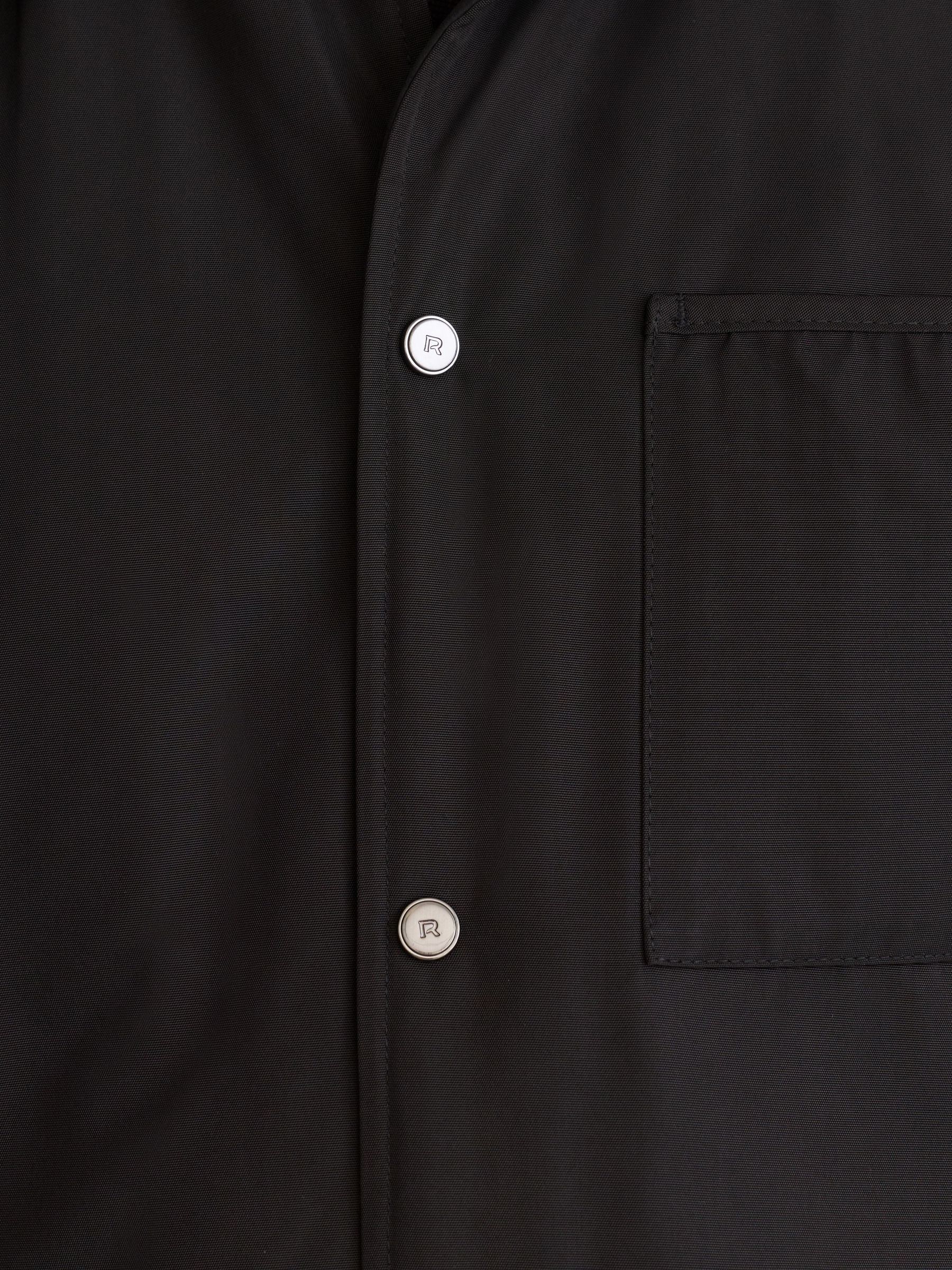 Lightly-Padded Patch-Pocket Overshirt in Black - Image 3 of 8