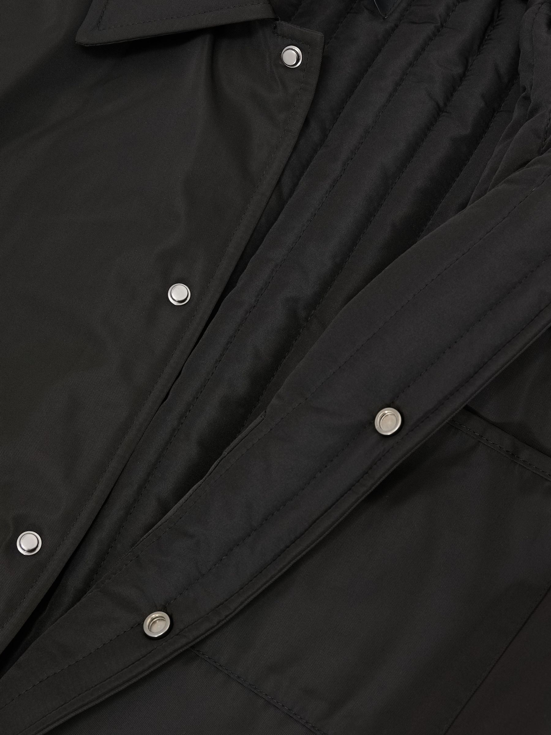 Lightly-Padded Patch-Pocket Overshirt in Black - Image 8 of 8