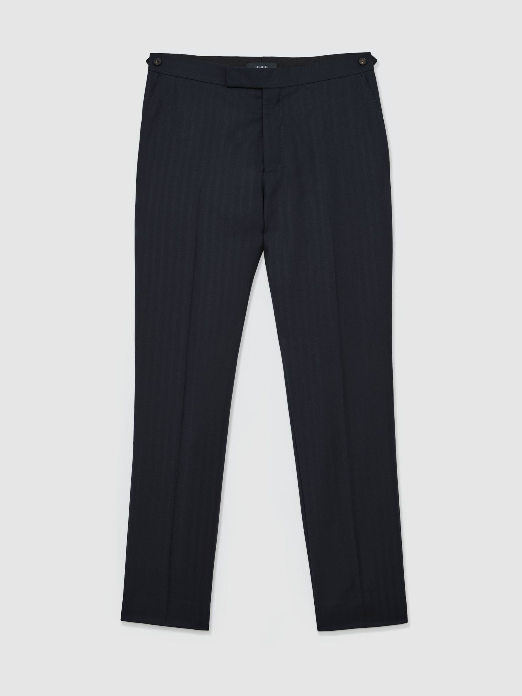 Wool Shadow-Stripe Classic-Fit Suit Trousers in Navy - Image 2 of 7