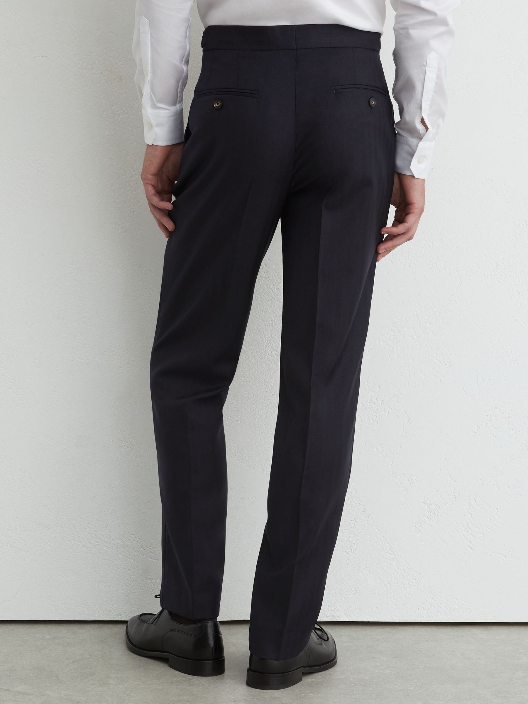 Wool Shadow-Stripe Classic-Fit Suit Trousers in Navy - Image 5 of 7