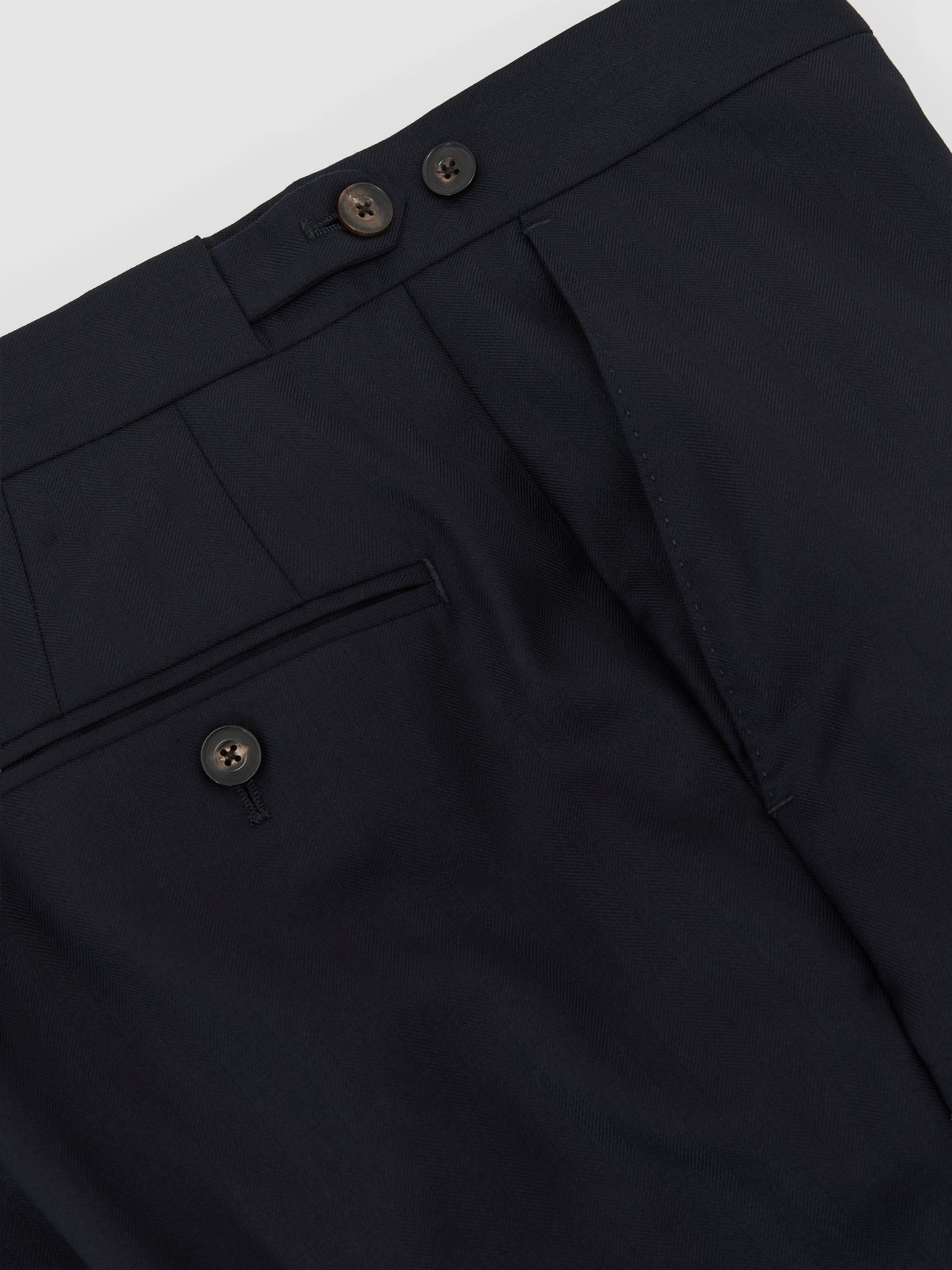 Wool Shadow-Stripe Classic-Fit Suit Trousers in Navy - Image 7 of 7