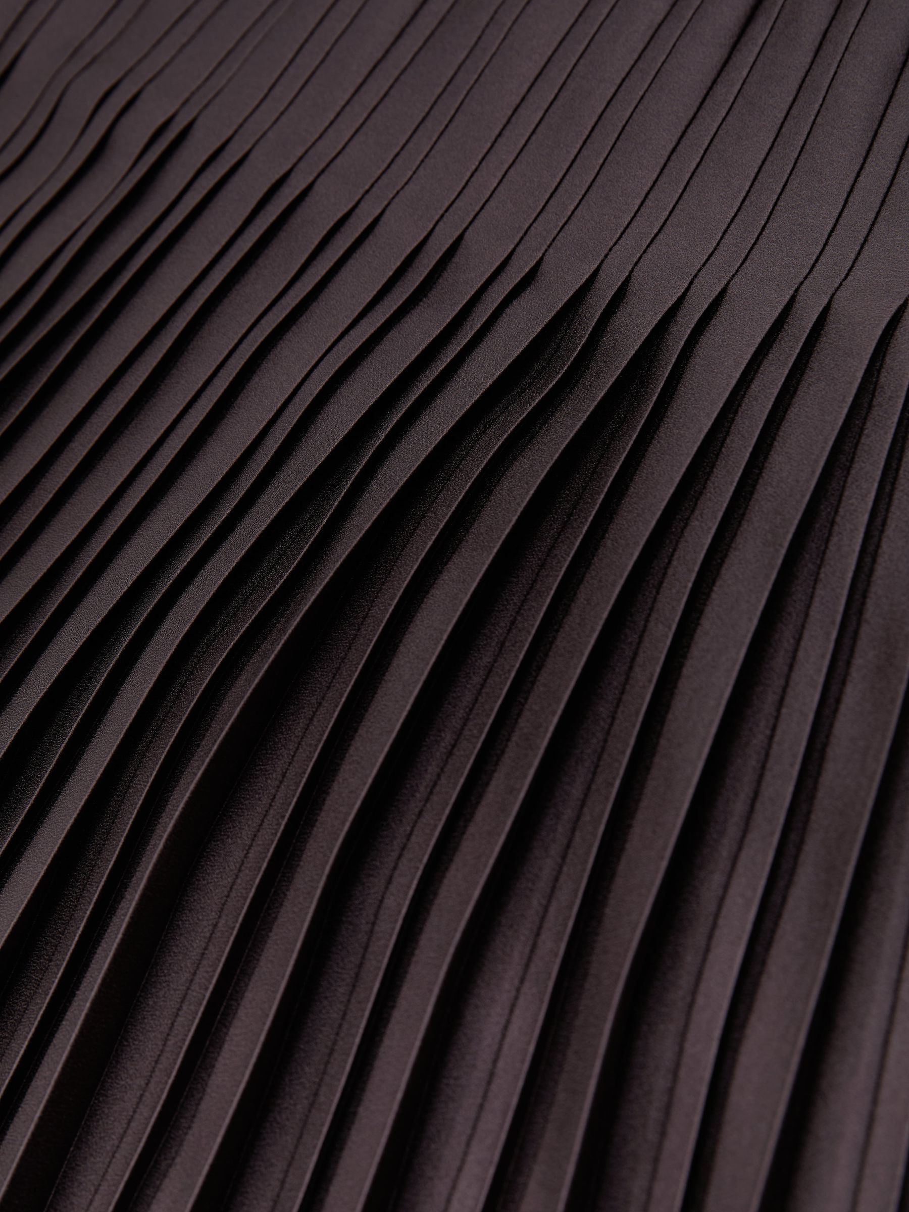 Petite Satin Pleated Midi Skirt in Mauve - Image 6 of 6