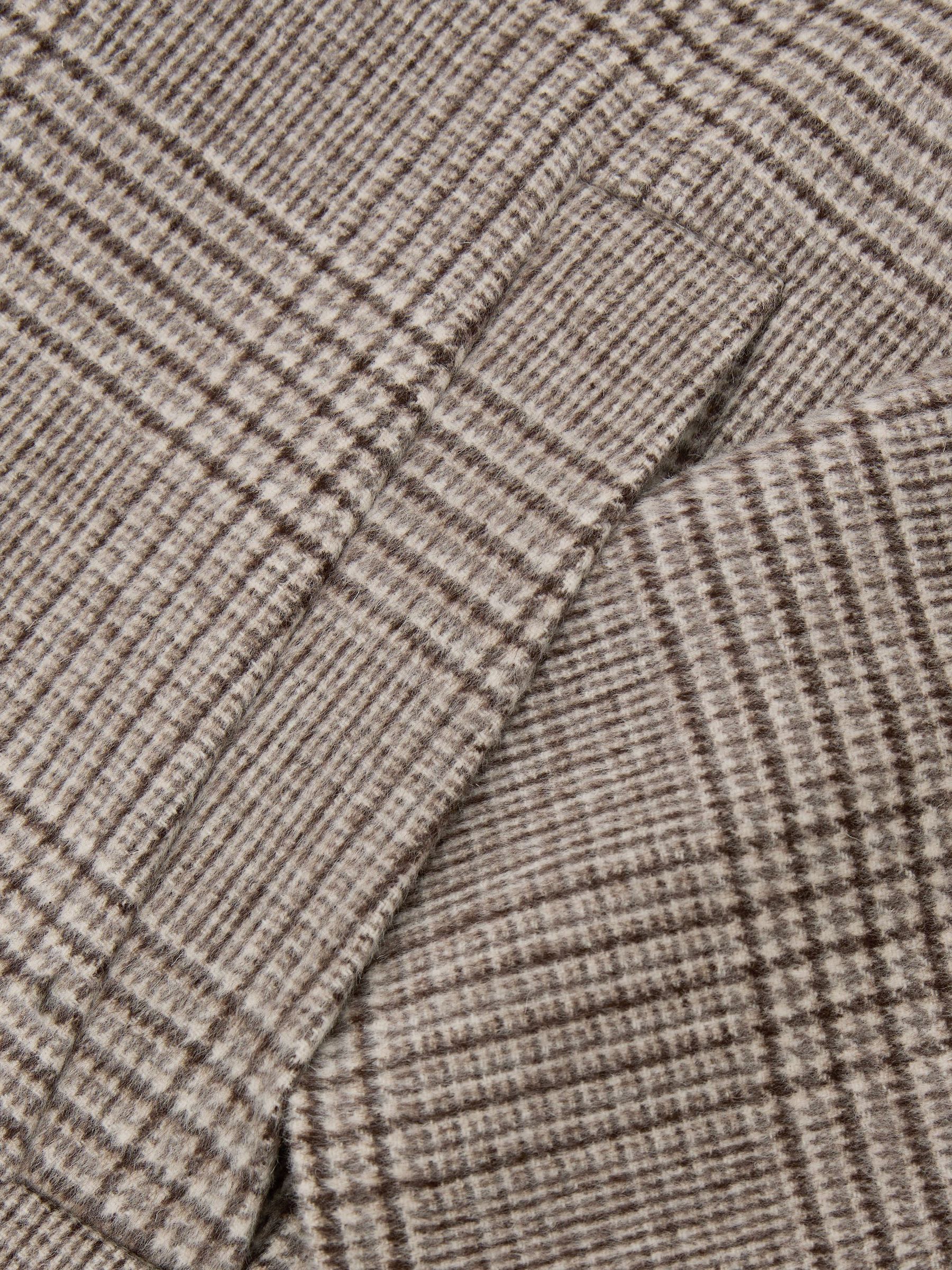 Wool-Blend Check Single-Breasted Overcoat in Stone Check - Image 11 of 11