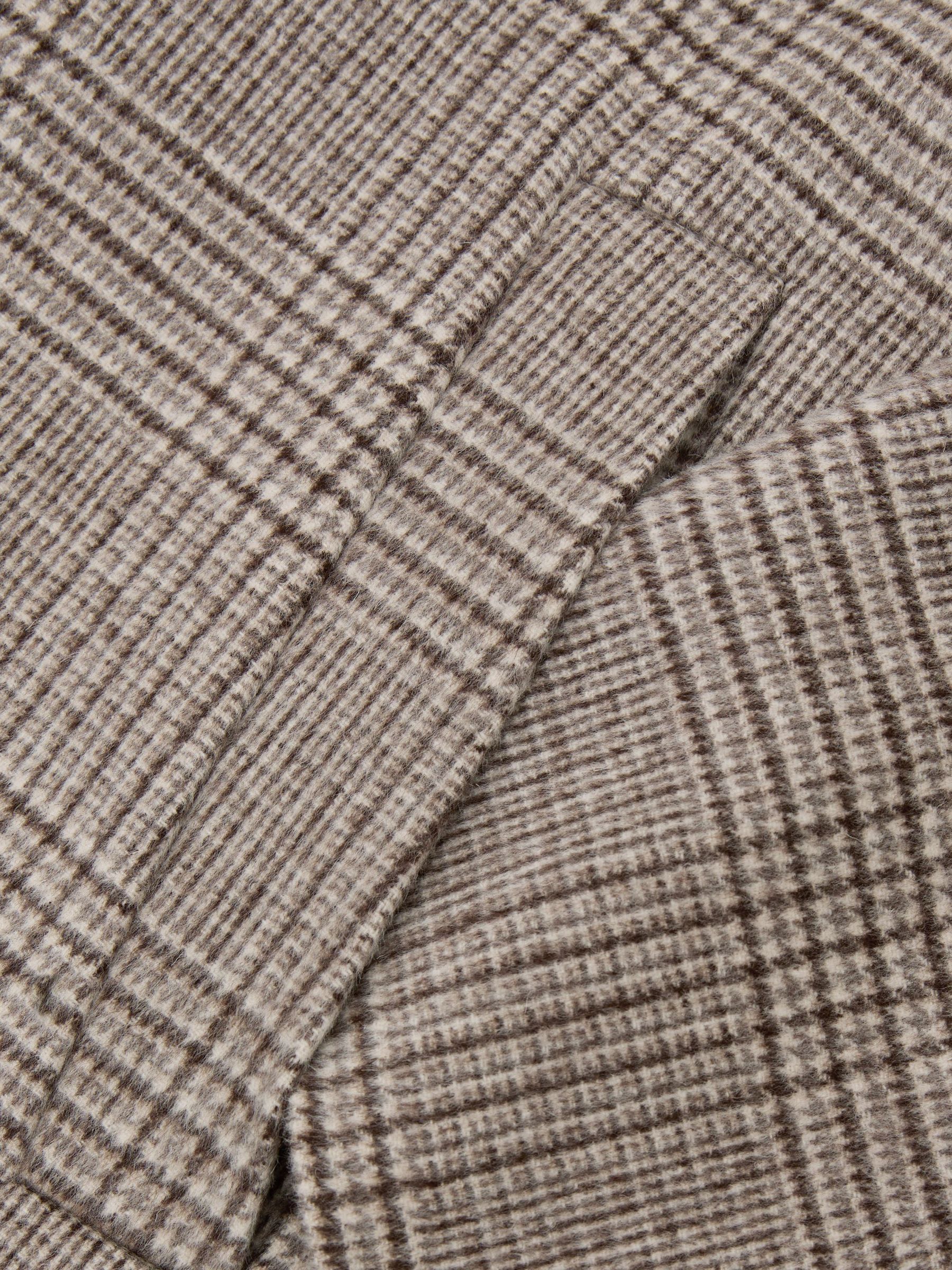 Wool-Blend Check Single-Breasted Overcoat in Stone Check - Image 9 of 9