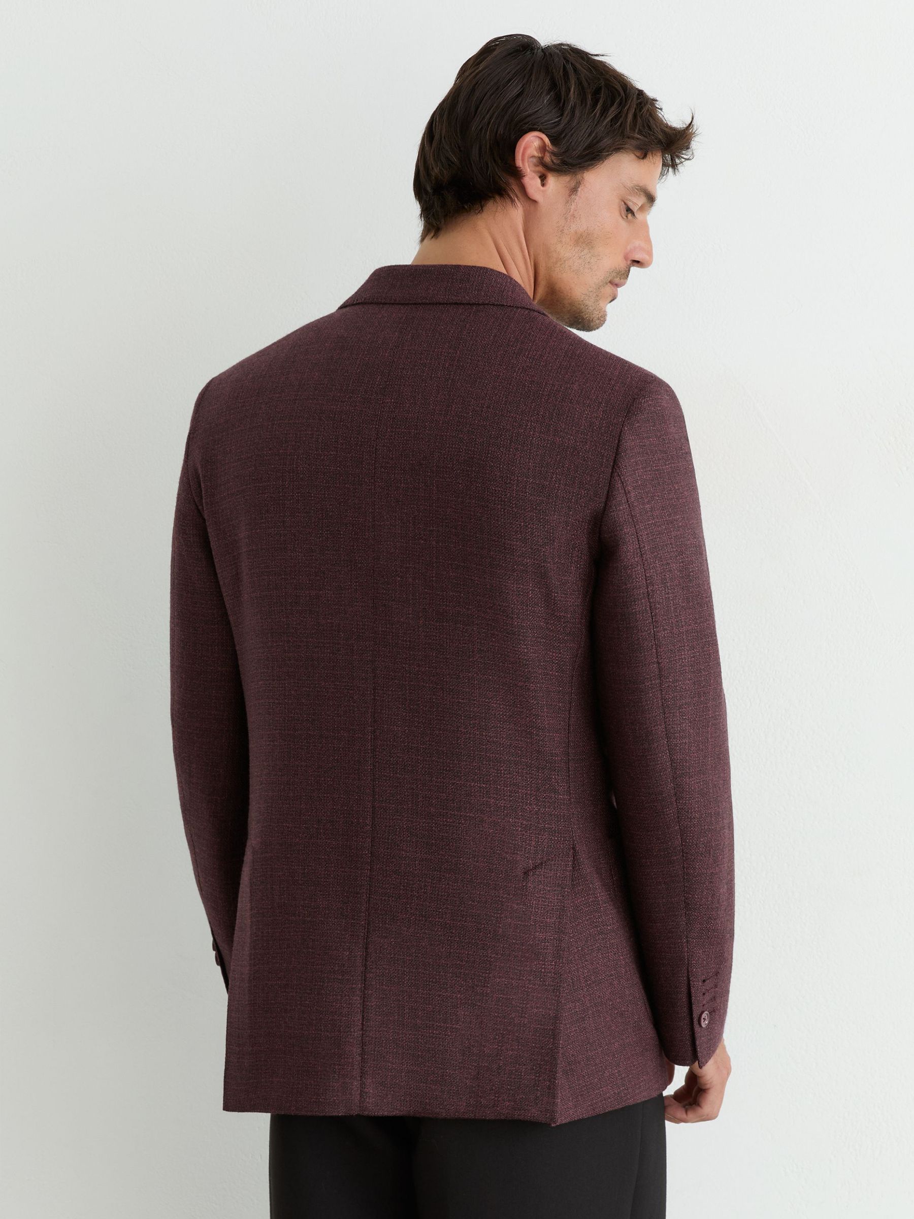 Wool Hopsack Single-Breasted Blazer Tailored-Fit in Bordeaux - Image 5 de 8