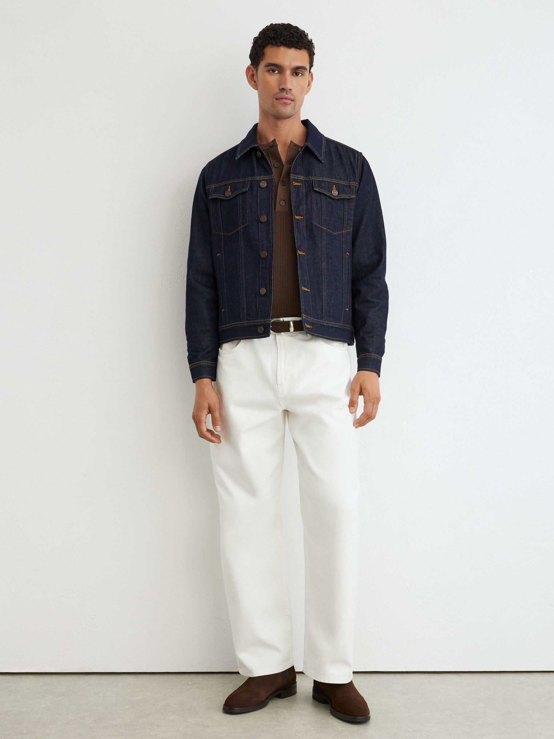 Veste en jean style camionneur indigo foncé - Image 3 de 7